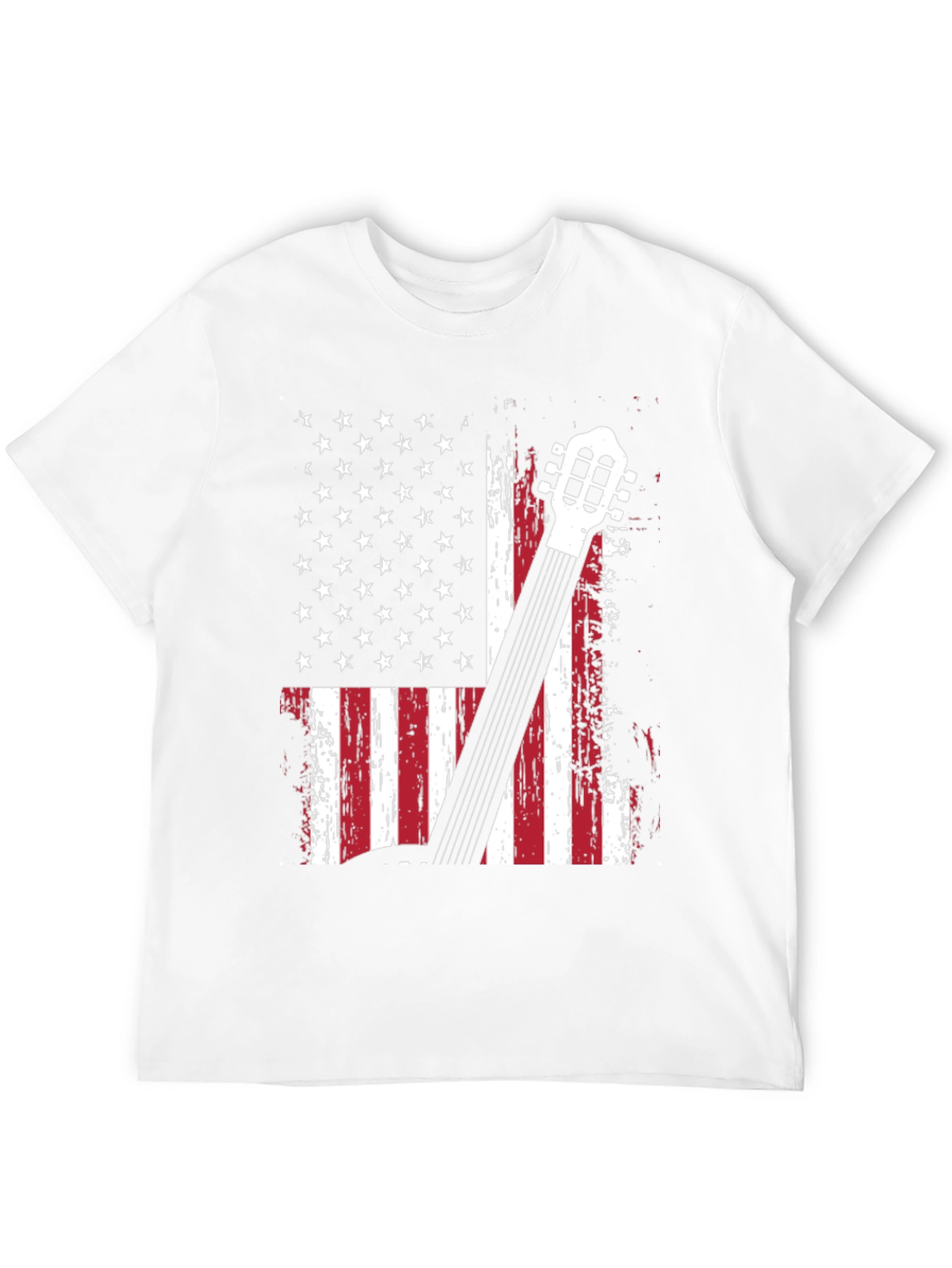 American Flag Guitar Graphic T-Shirt