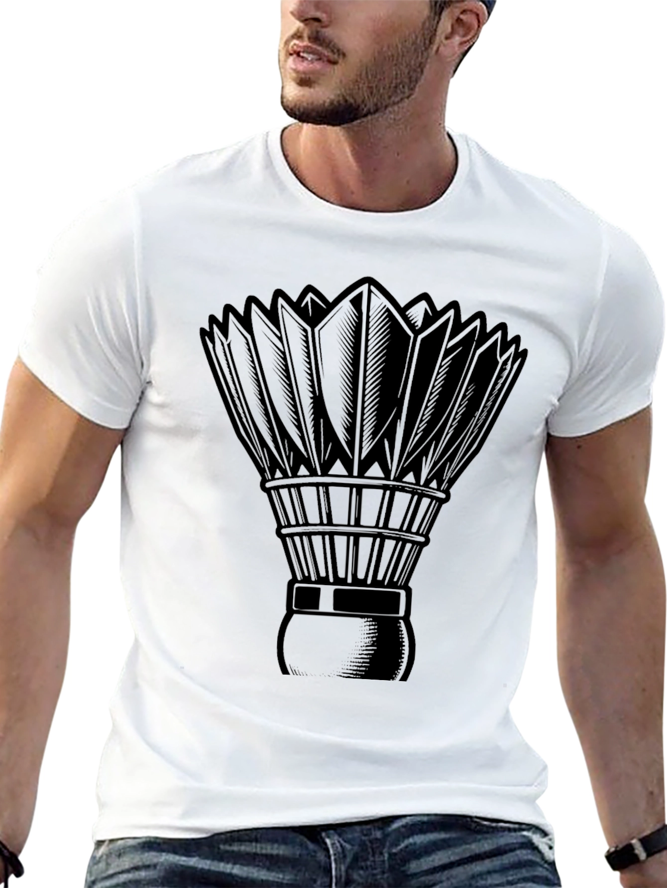 Badminton Shuttlecock Graphic Tee - Black T-Shirt