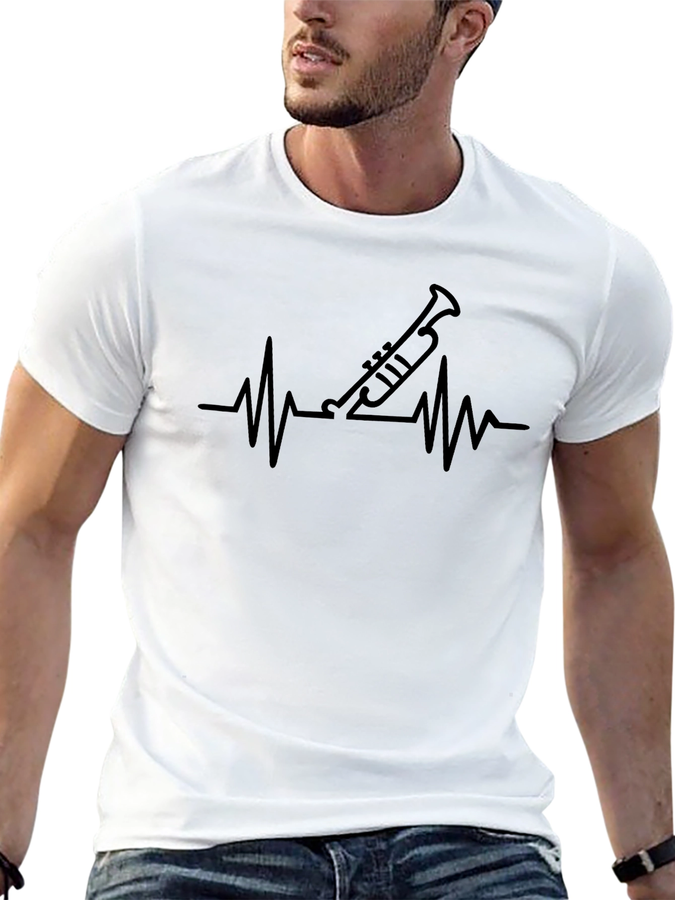 Trumpet Heartbeat T-Shirt - Musician Tee