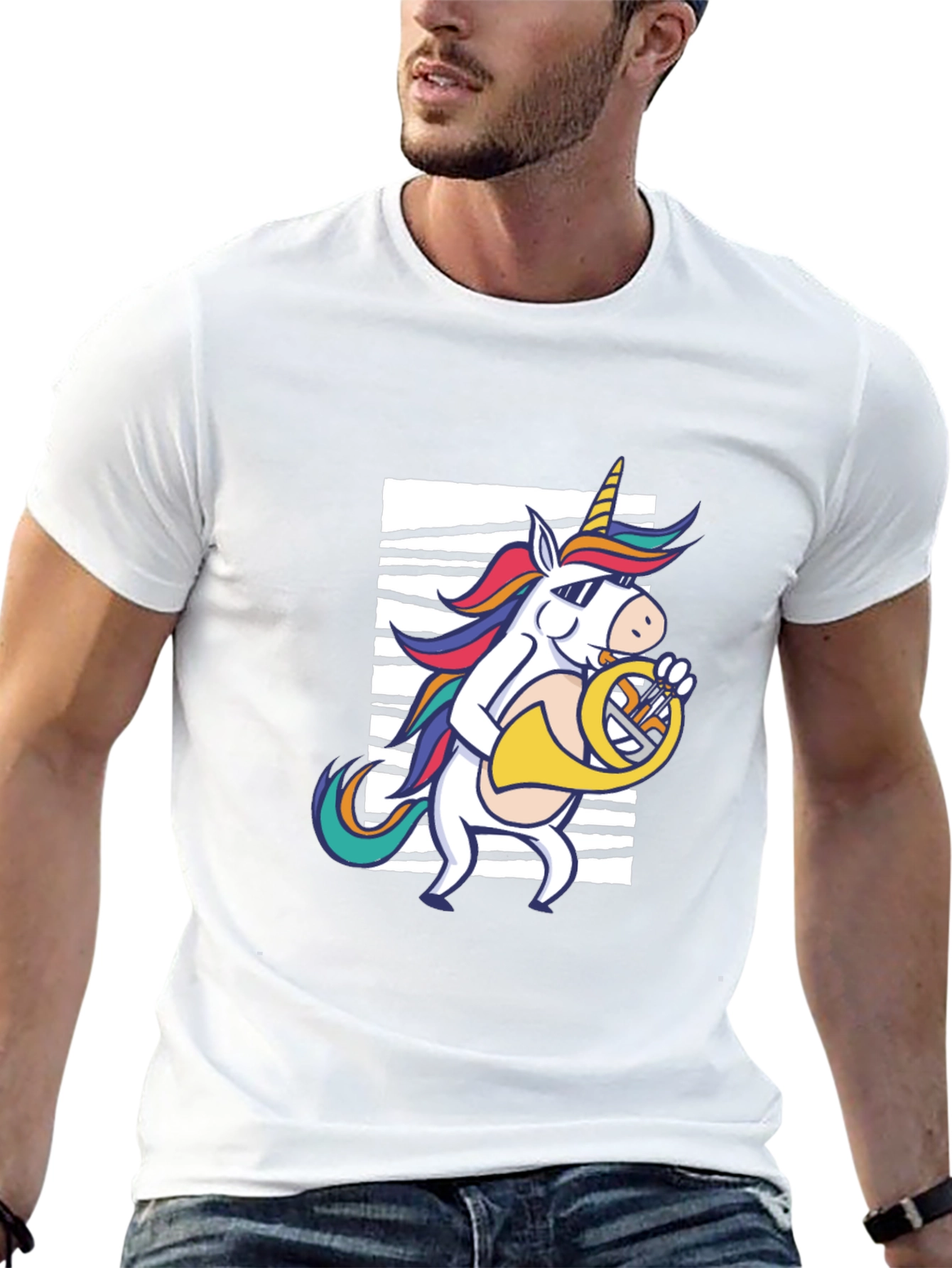 Unicorn French Horn Player T-Shirt