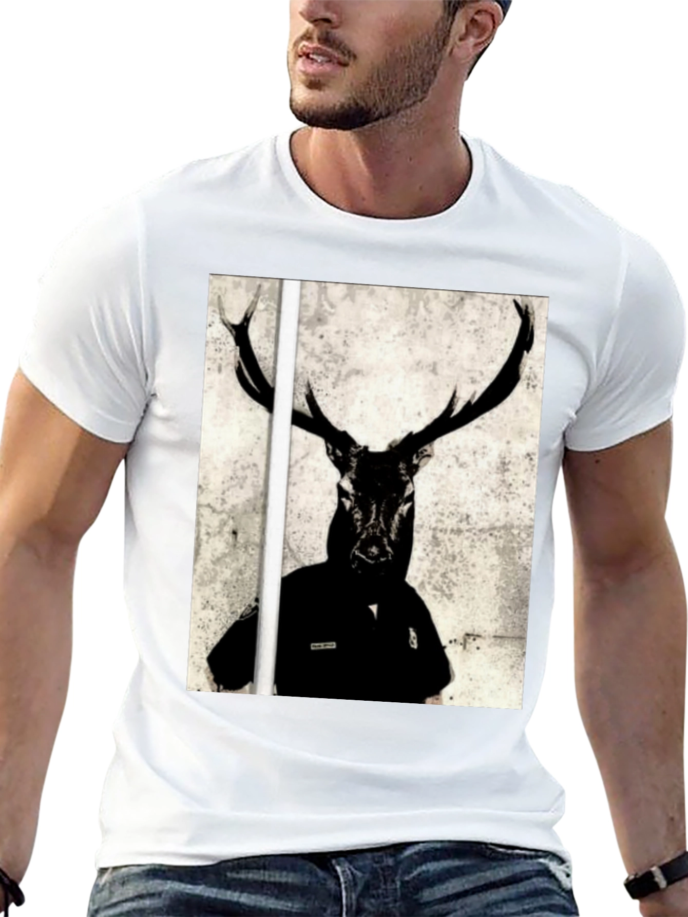 Deer Graphic T-Shirt - Mens Black Tee