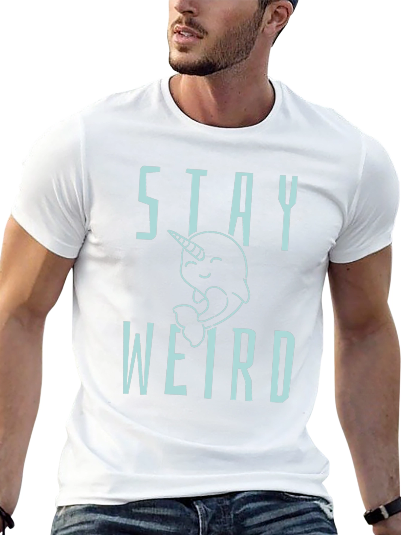 Stay Weird Narwhal Graphic T-Shirt