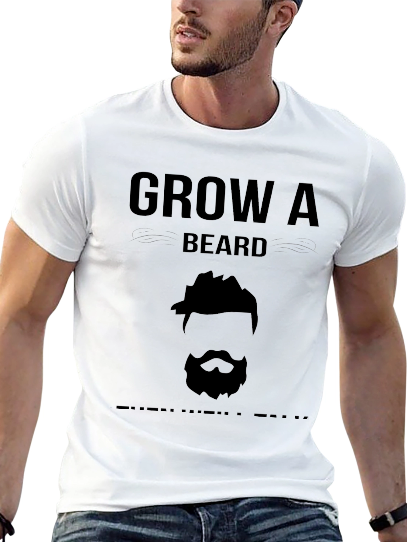Grow a Beard T-Shirt - Funny Bearded Man Tee