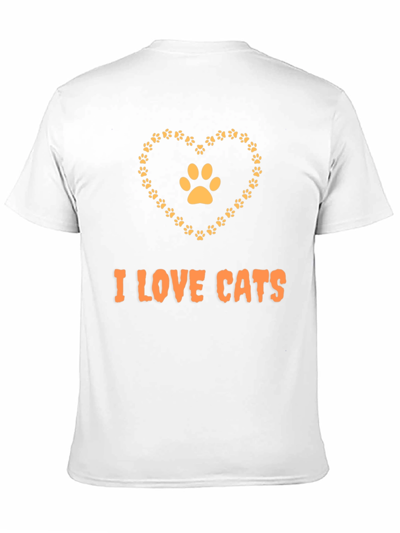I Love Cats T-Shirt: Paw Print Heart Graphic Tee
