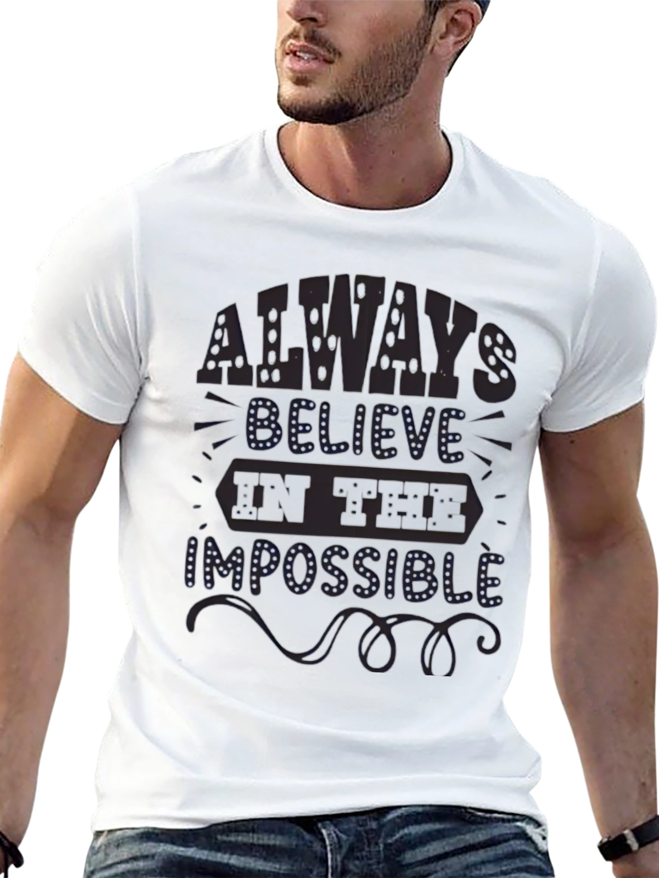 Believe in The Impossible Black Graphic Tee