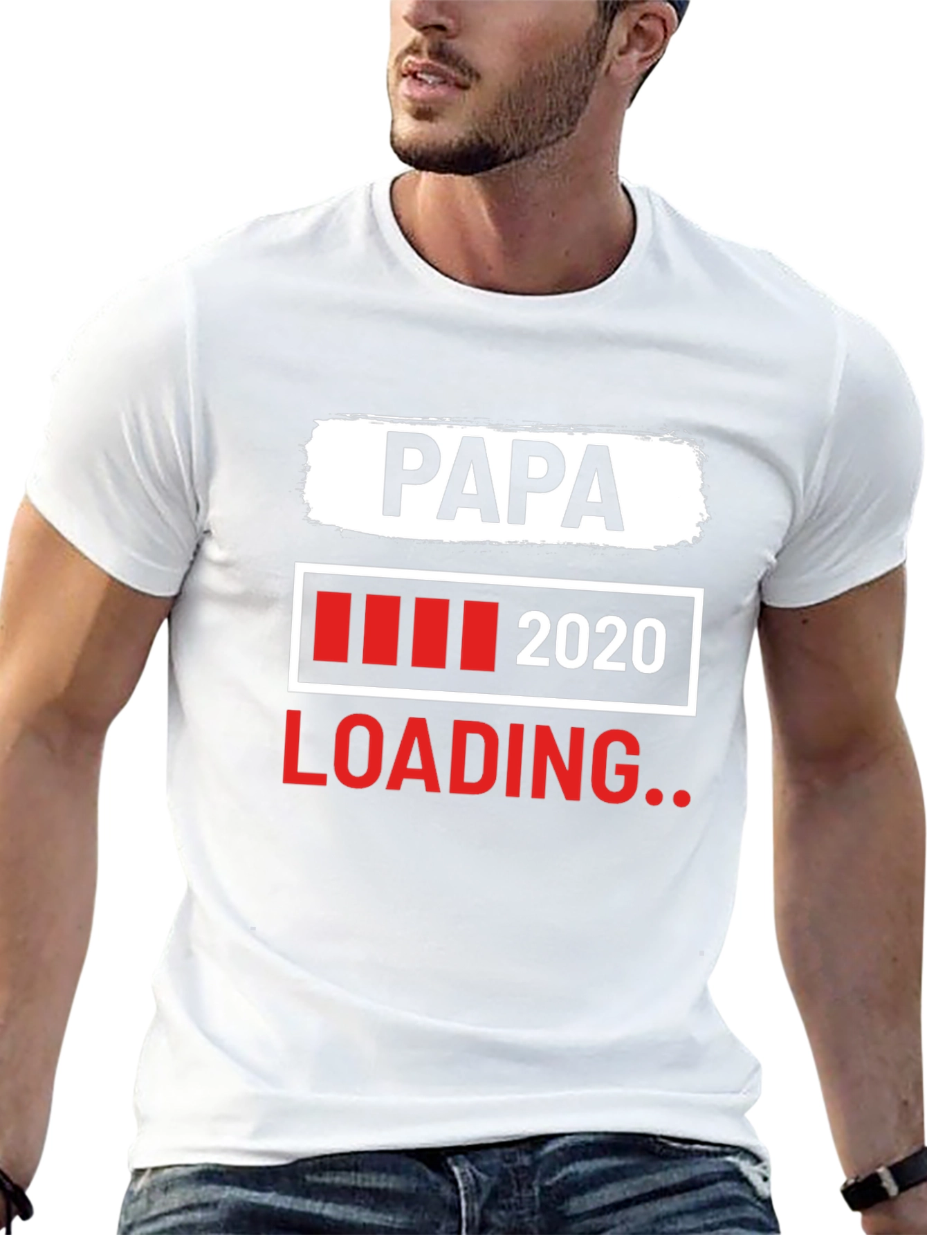 Papa Loading 2020 Black Graphic T-Shirt