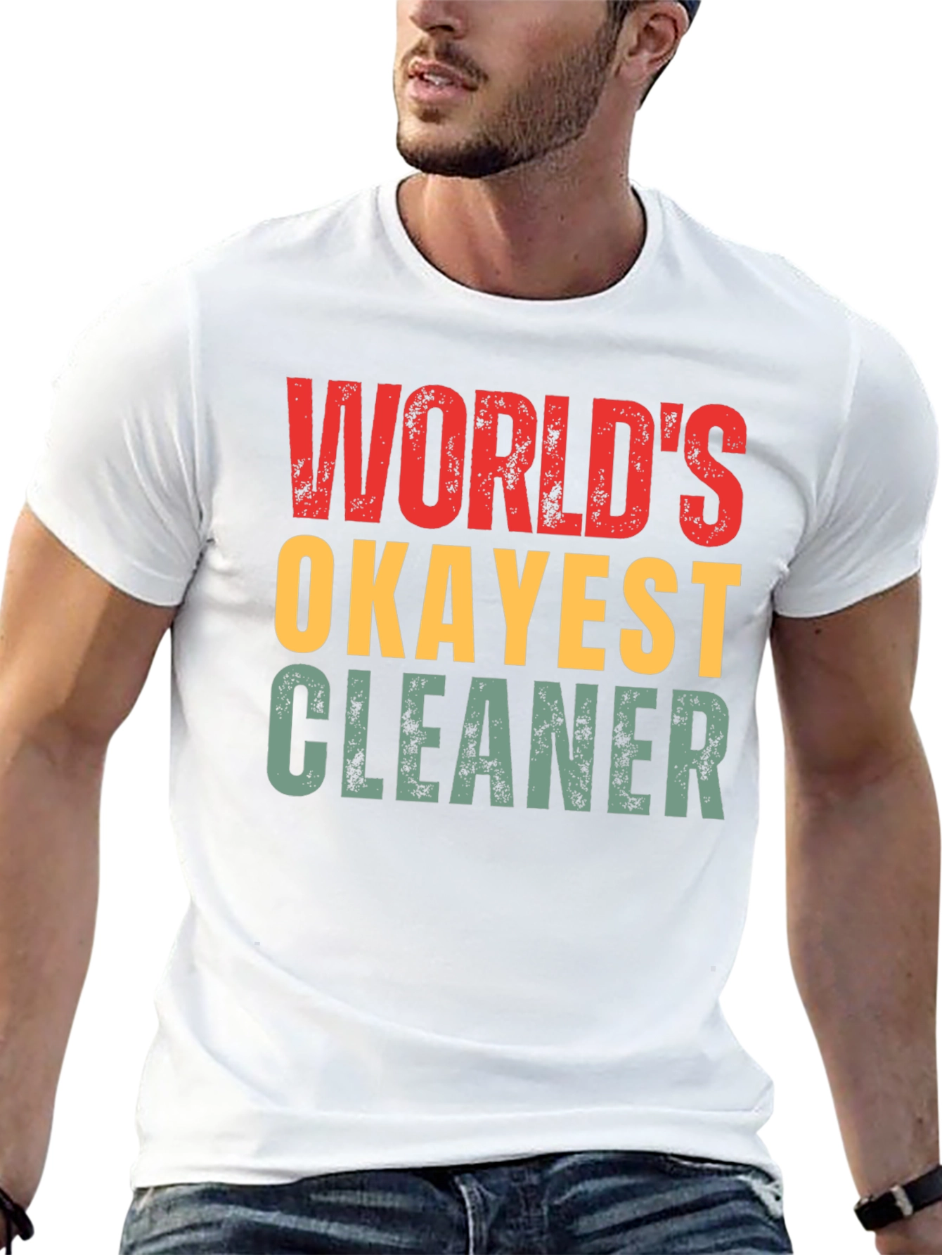 Worlds Okayest Cleaner T-Shirt Funny Gift