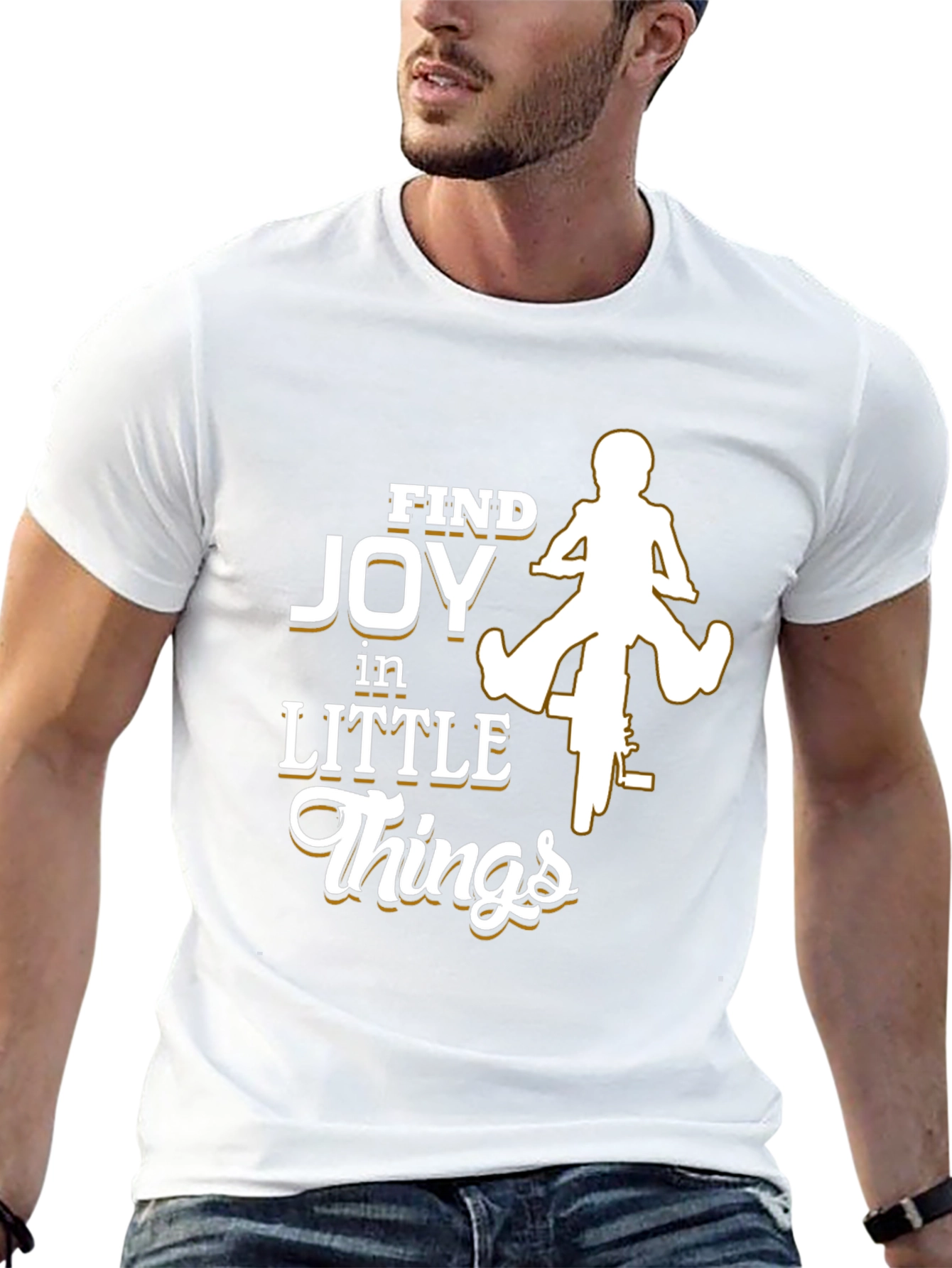 Find Joy in Little Things Black Graphic T-Shirt