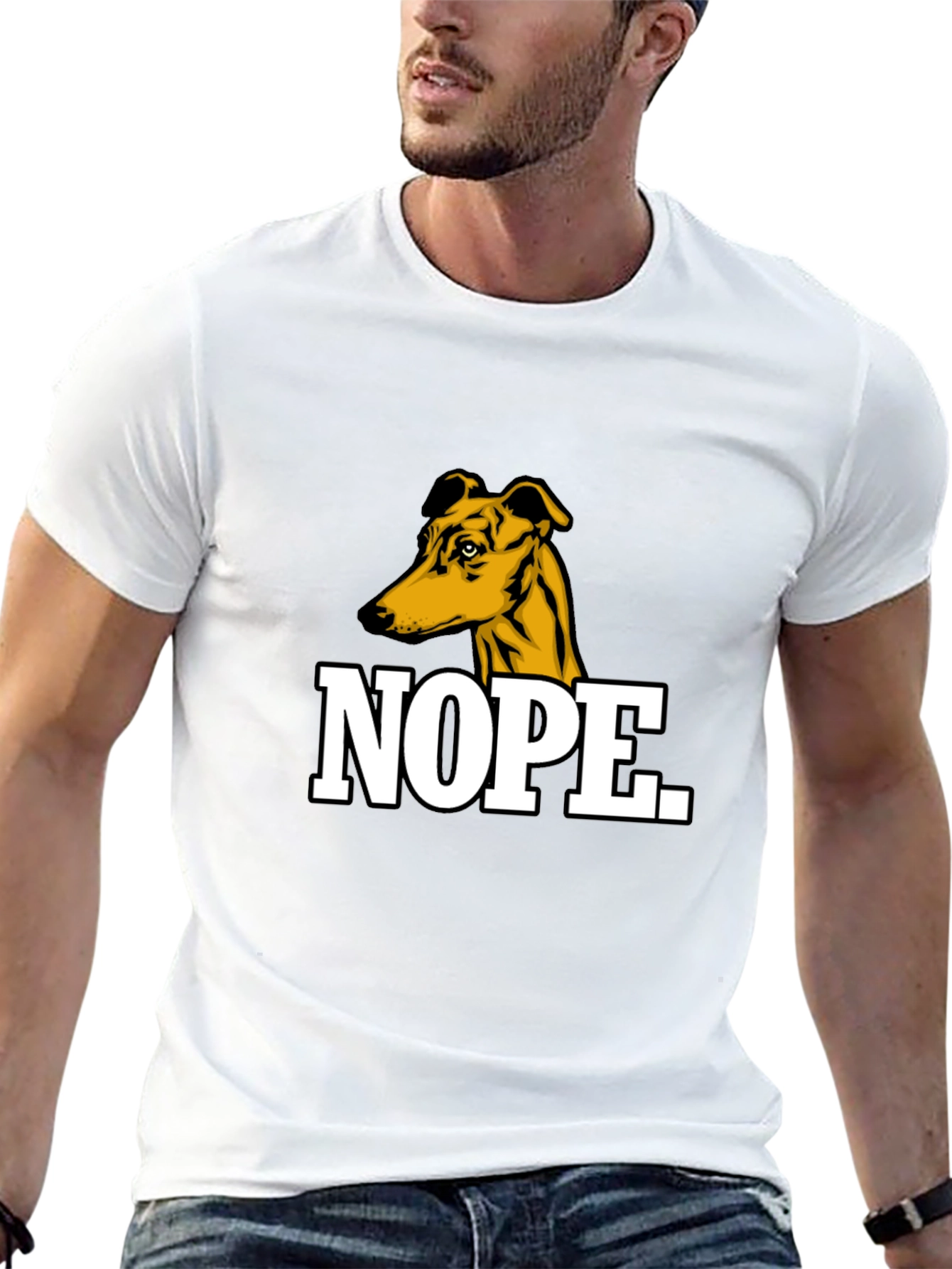 Nope Dog Graphic T-Shirt - Mens Black Tee