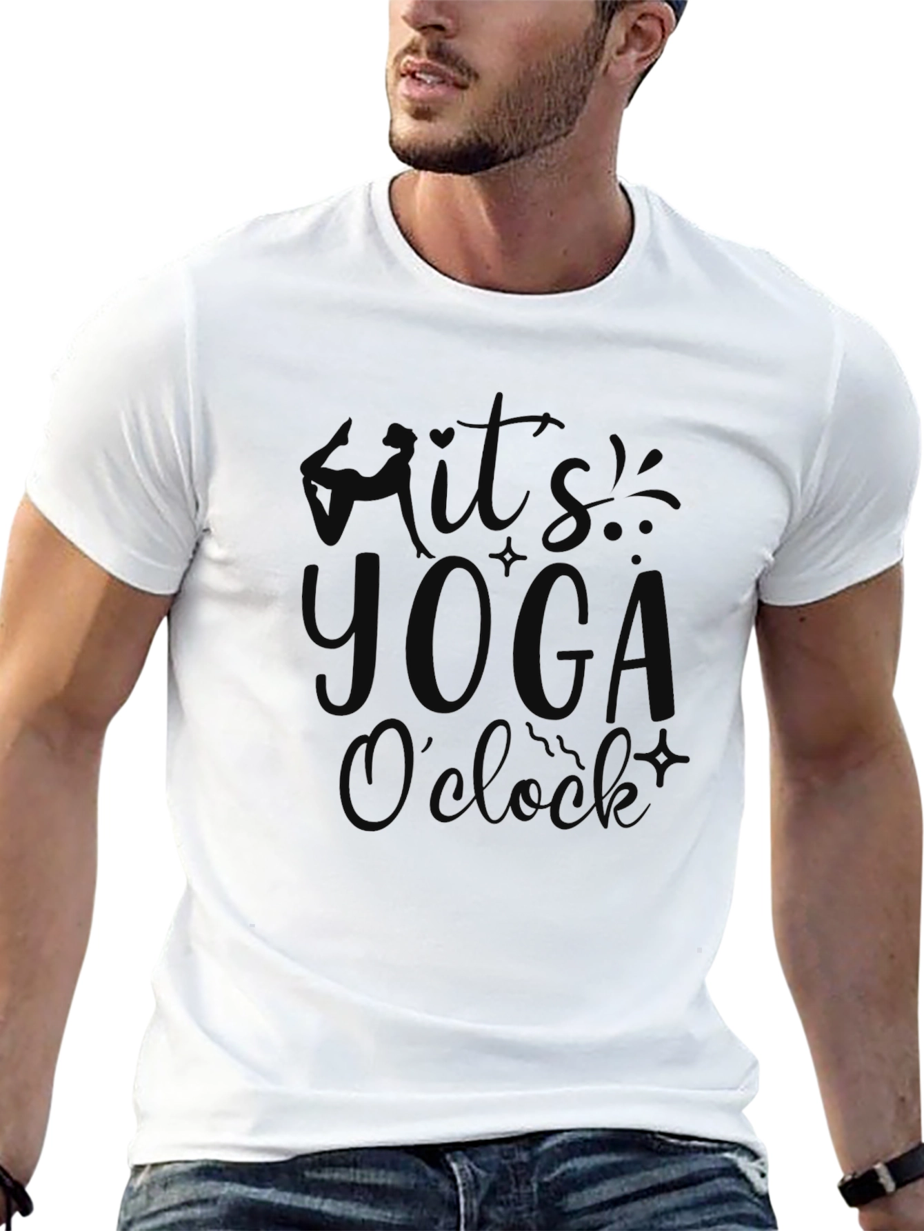 Its Yoga Oclock Black Graphic Tee