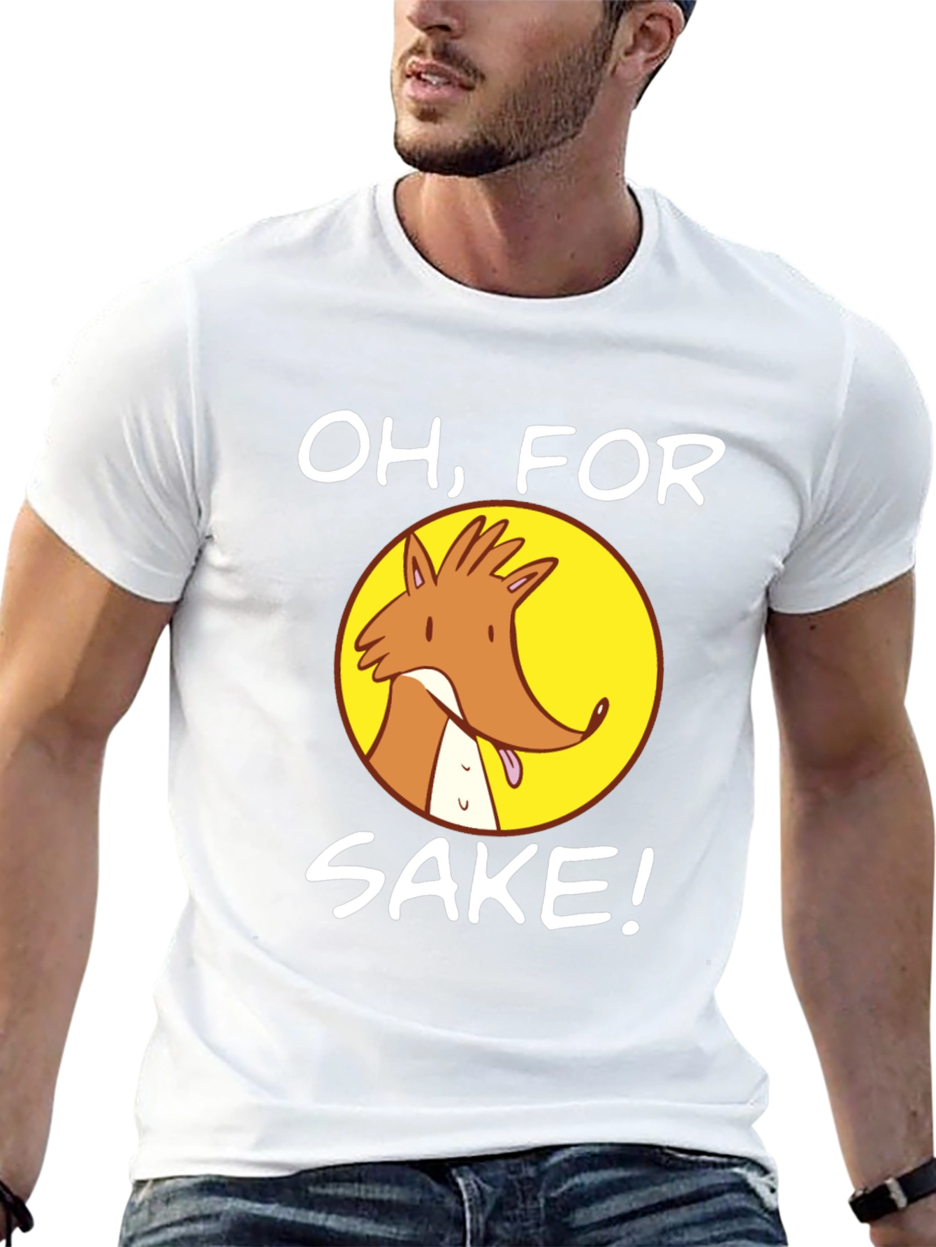 Oh For Fox Sake! Mens Black Graphic Tee