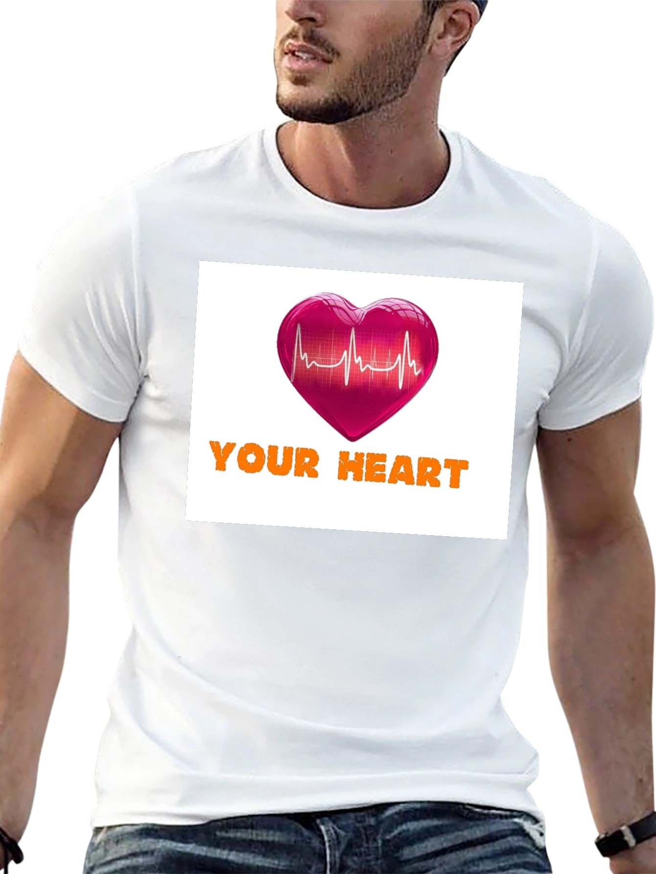 Your Heartbeat Graphic Black T-Shirt