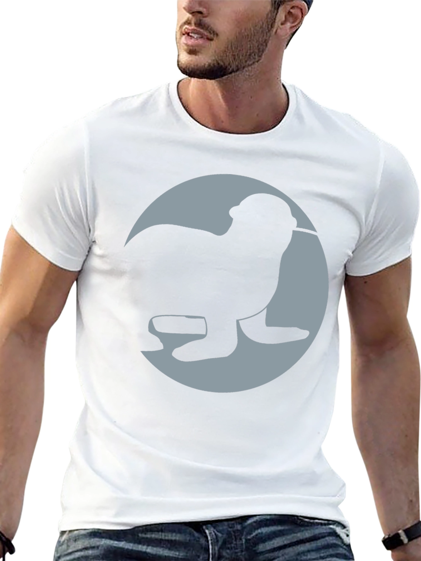 Seal Silhouette Graphic Tee - Black Casual Shirt