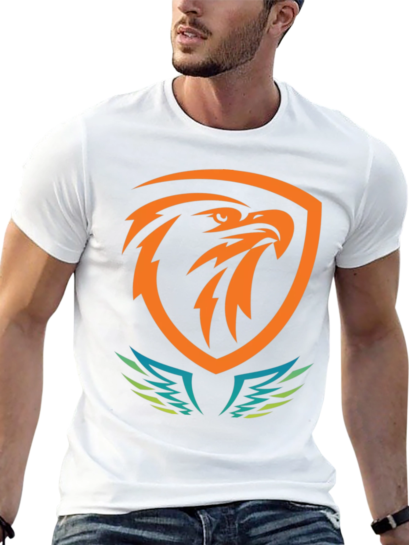 Bold Eagle Shield Graphic Tee - Black