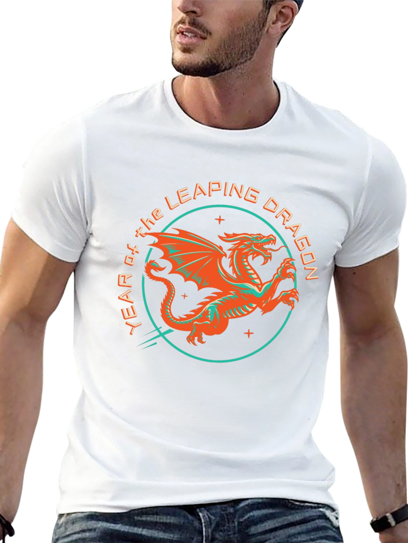 Year of the Leaping Dragon Graphic Tee - Black