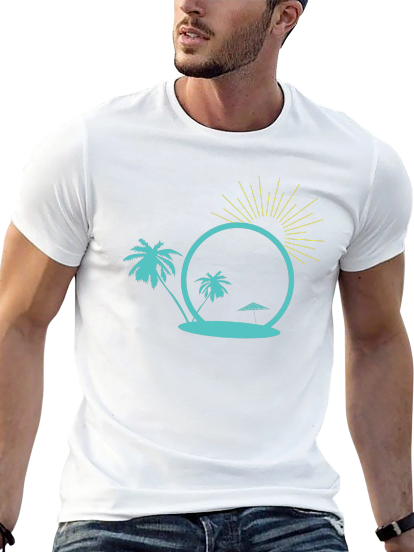 Tropical Island Graphic Tee - Black