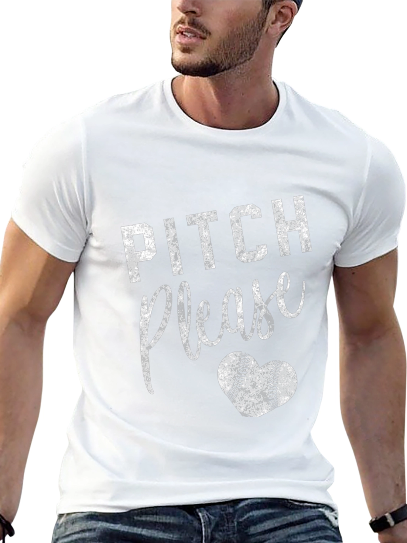Pitch Please Baseball Heart Graphic Tee