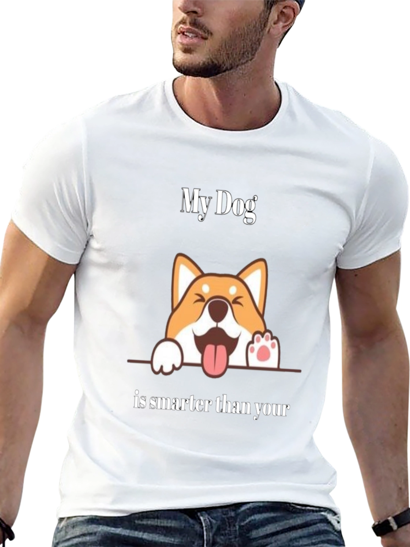 Funny Dog Graphic T-Shirt - My Dog is Smarter