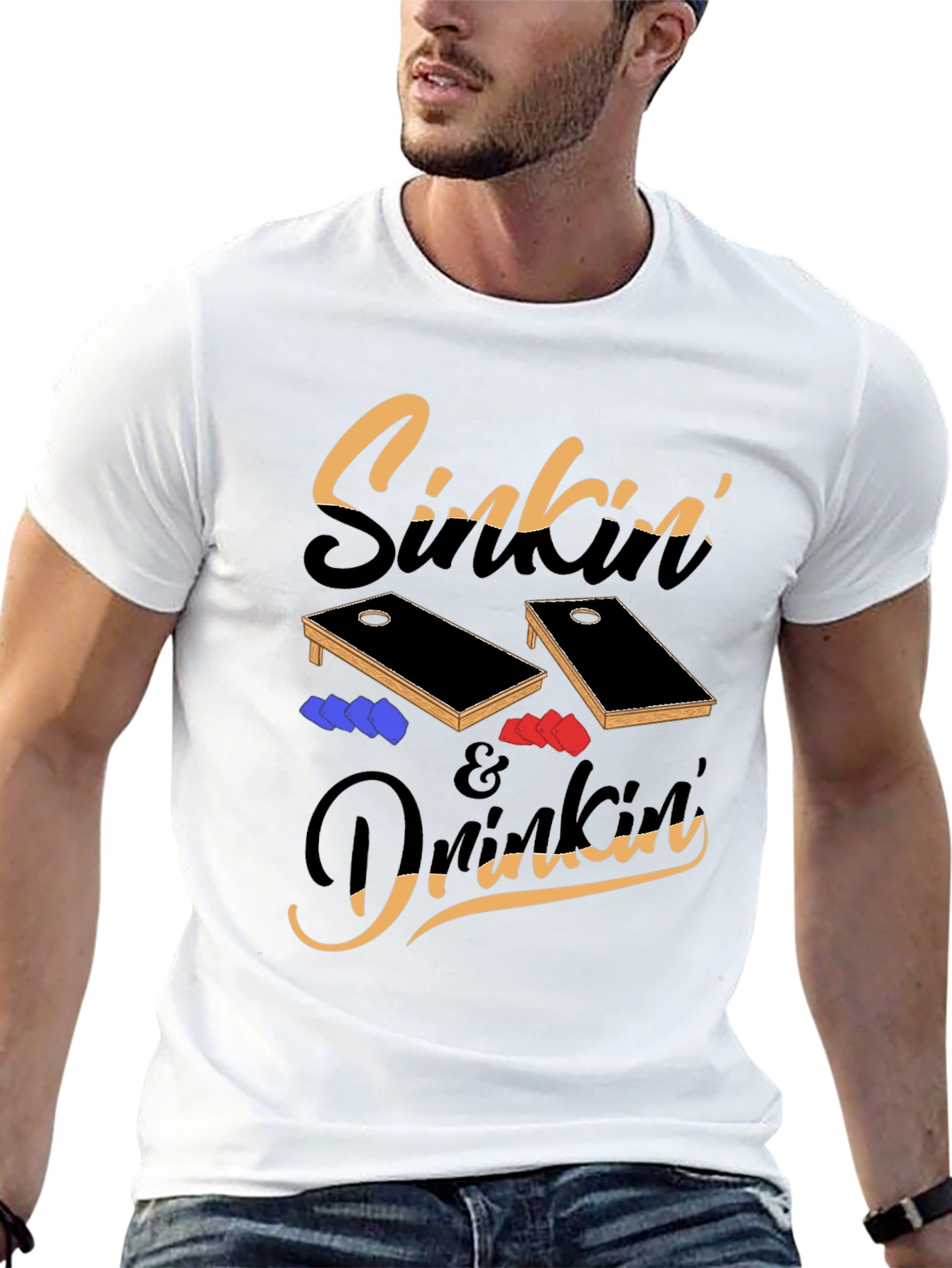 Sinkin & Drinkin Cornhole T-Shirt