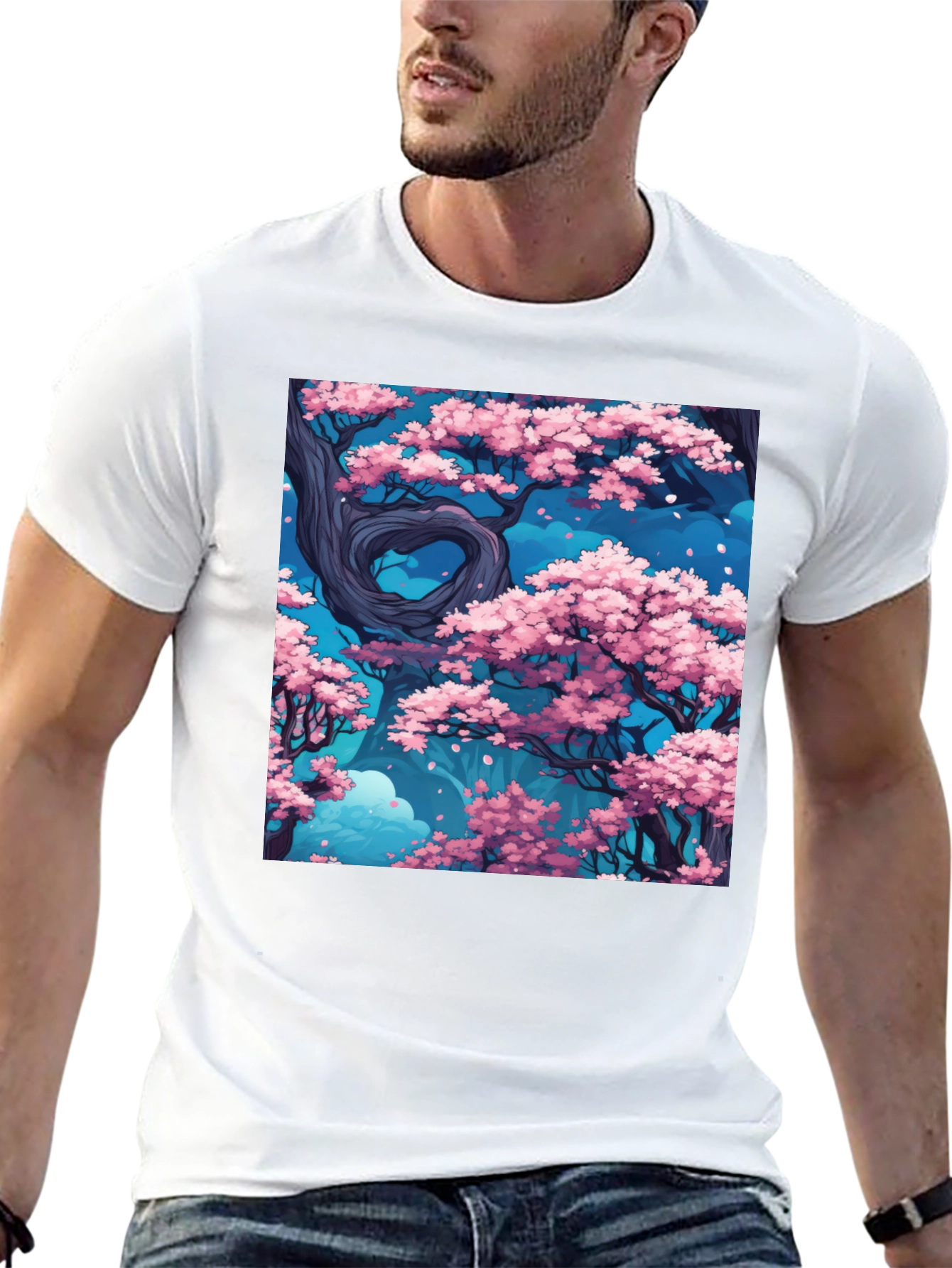 Sakura Tree Graphic Black T-Shirt