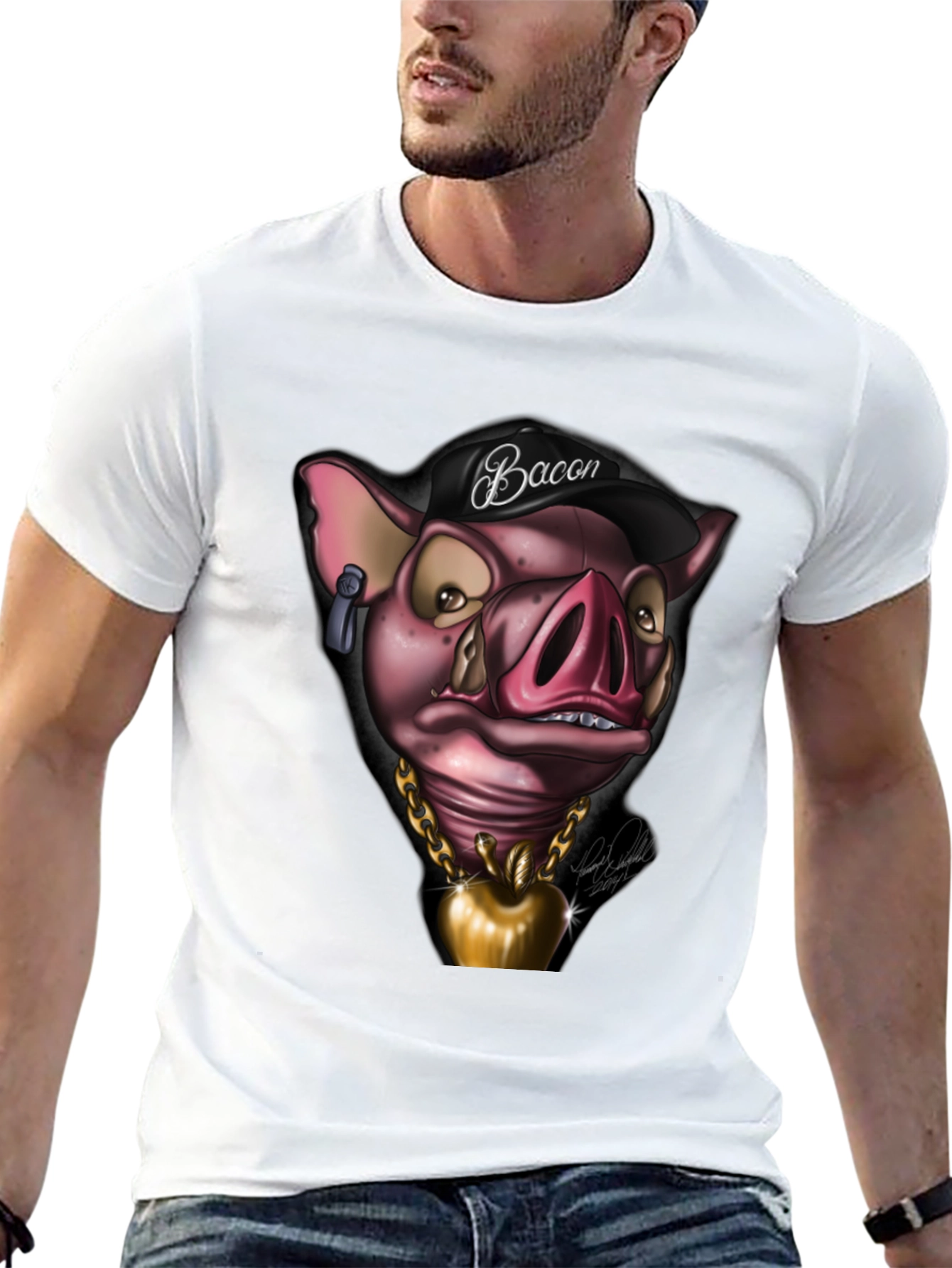Bacon Pig Graphic Tee - Cool Cartoon Style