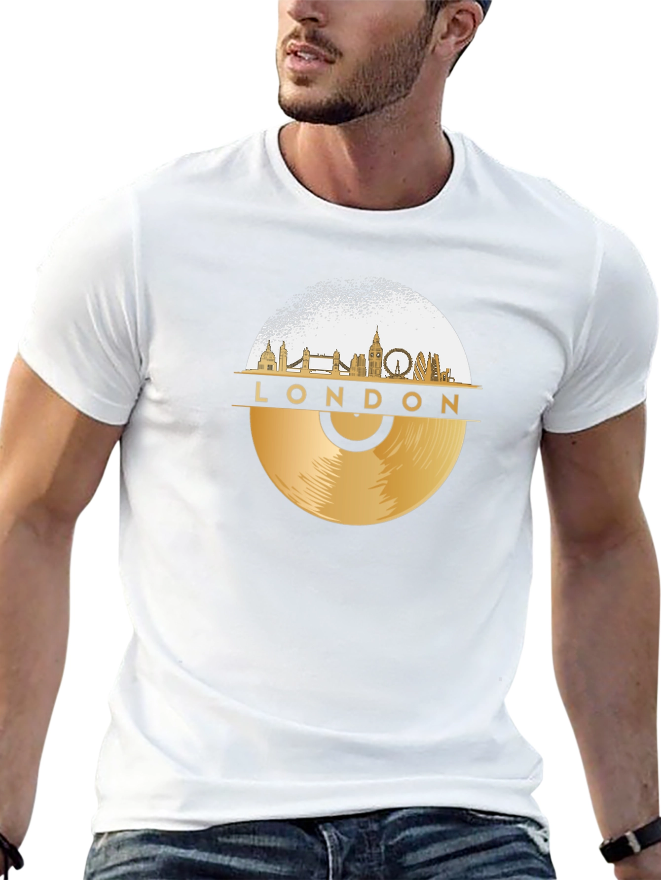 London Skyline Vinyl Record T-Shirt