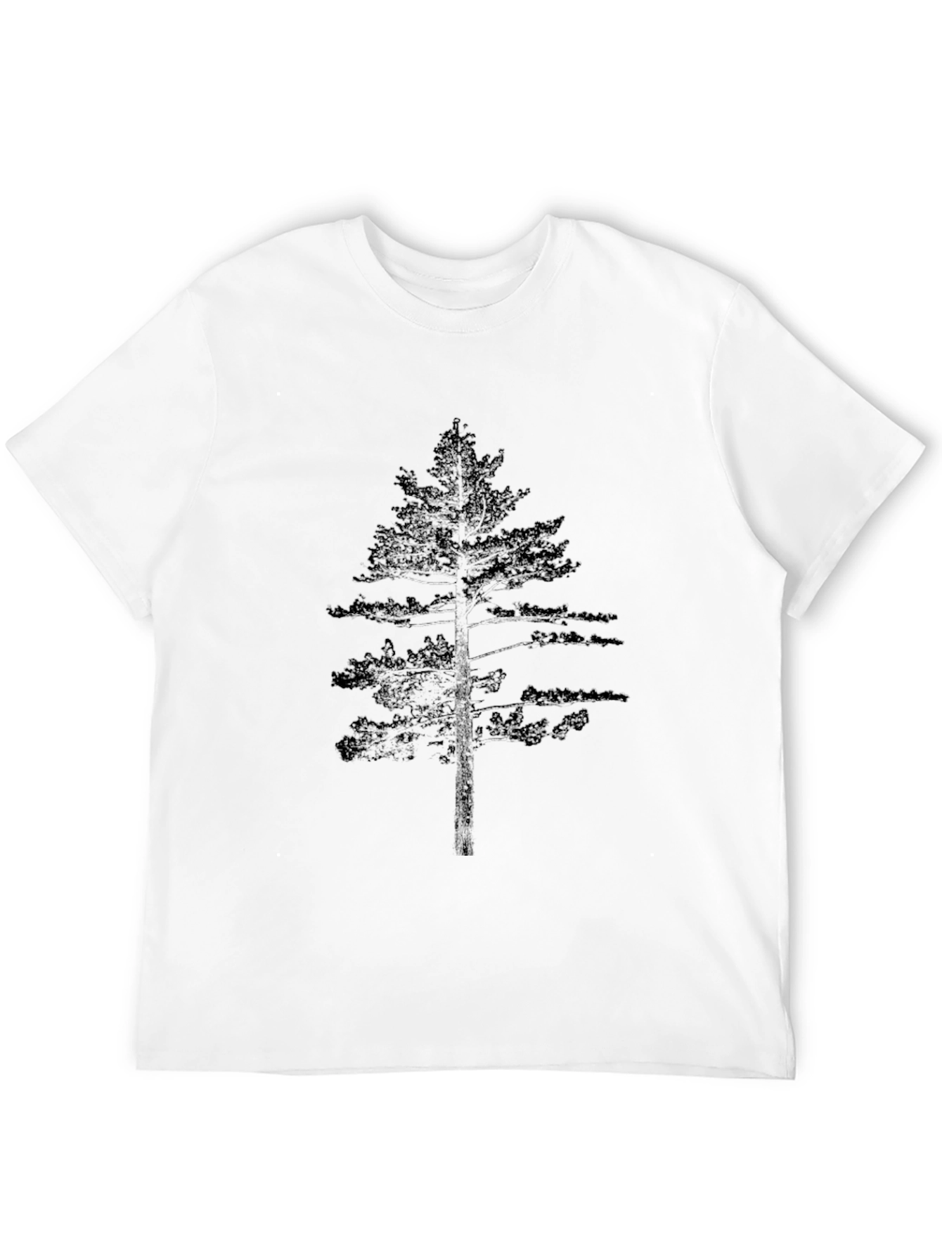 Mens Black T-Shirt with Tree Print