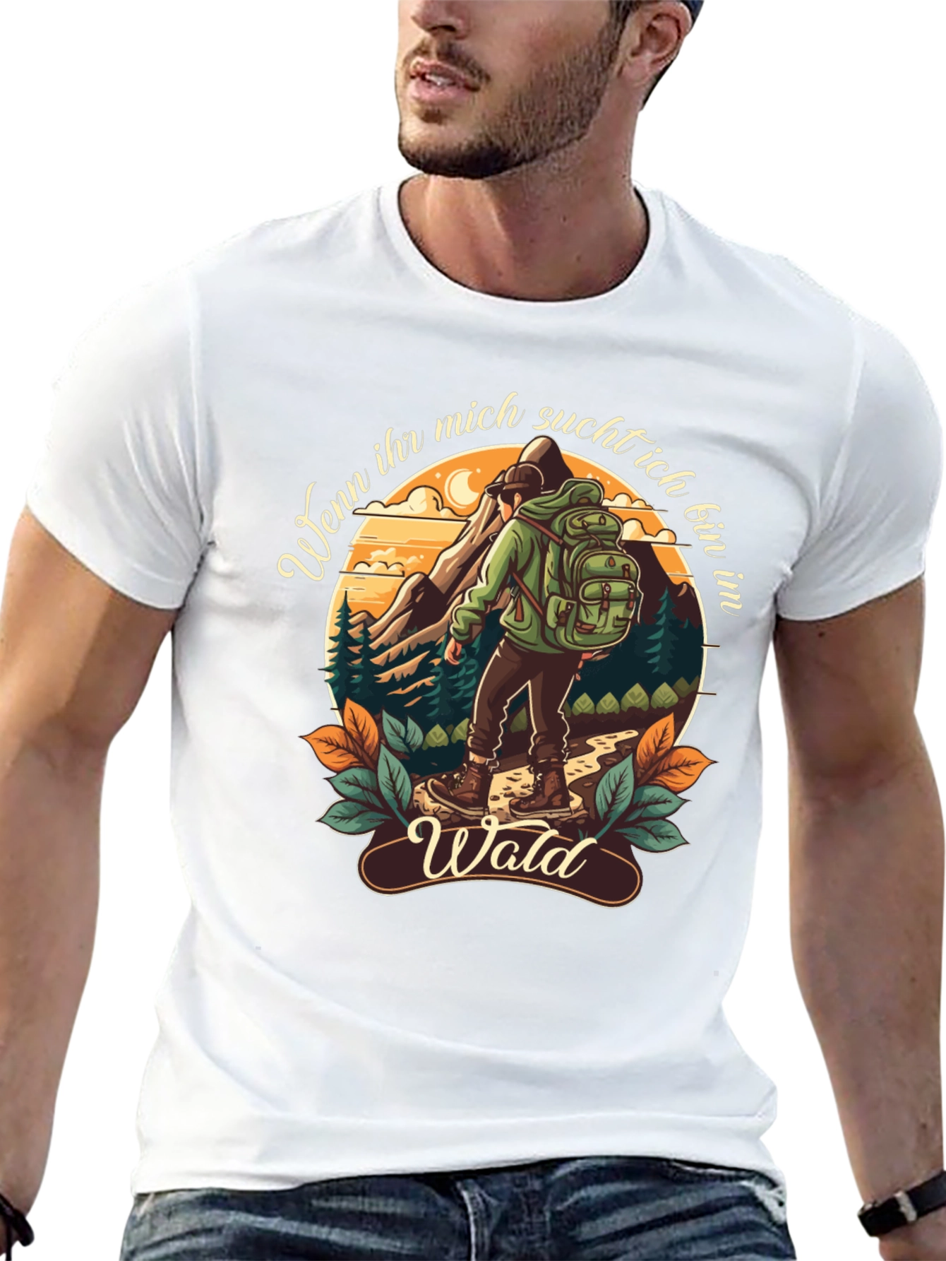 Hiking Themed Graphic T-Shirt - Wald