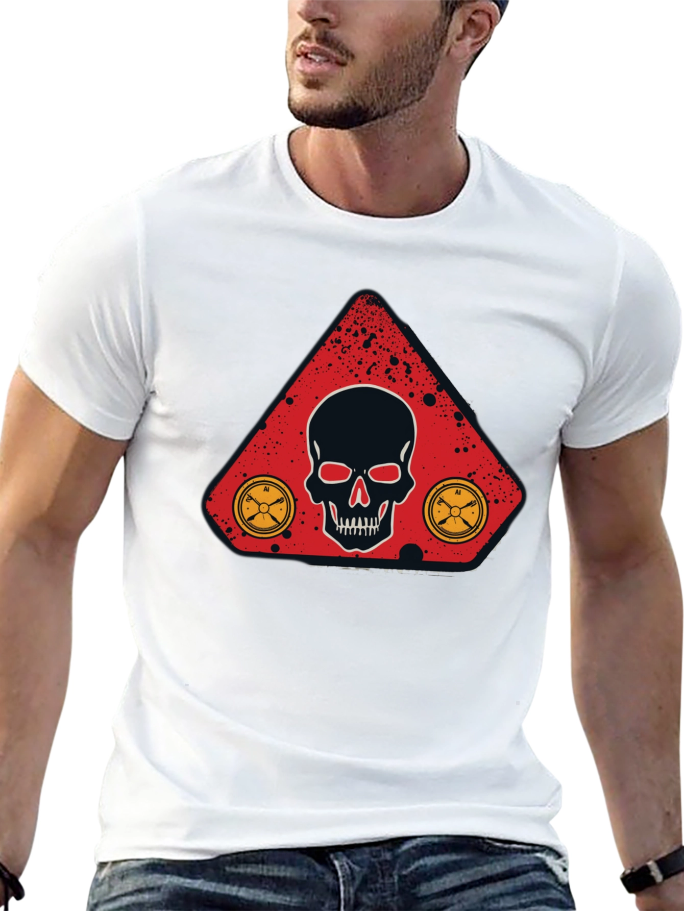 Skull & Compass Graphic Tee - Mens Black T-Shirt