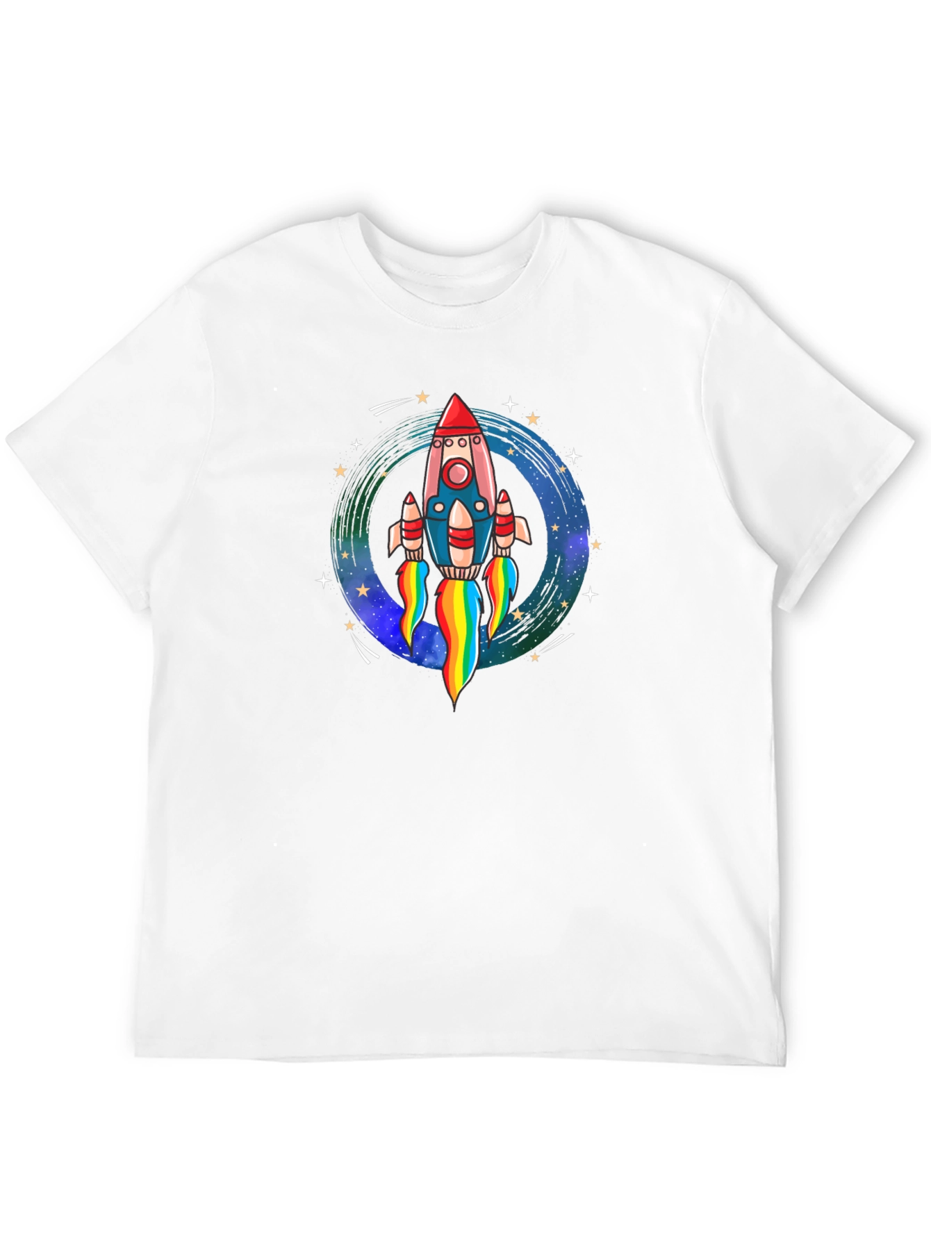Rocket Launch Graphic Tee - Black Cotton Comfort