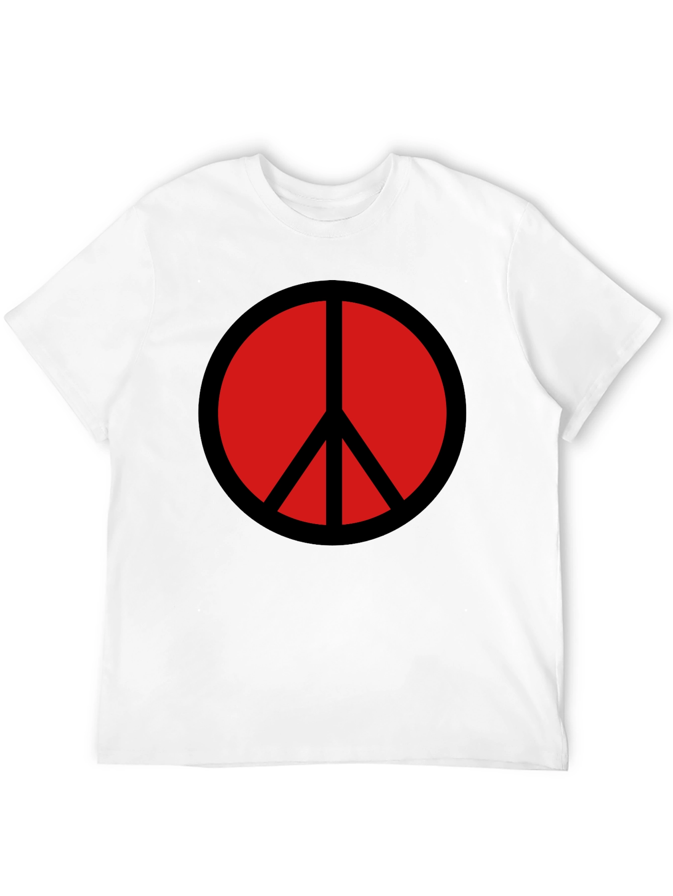 Peace Sign Graphic T-Shirt - Bold Red Symbol