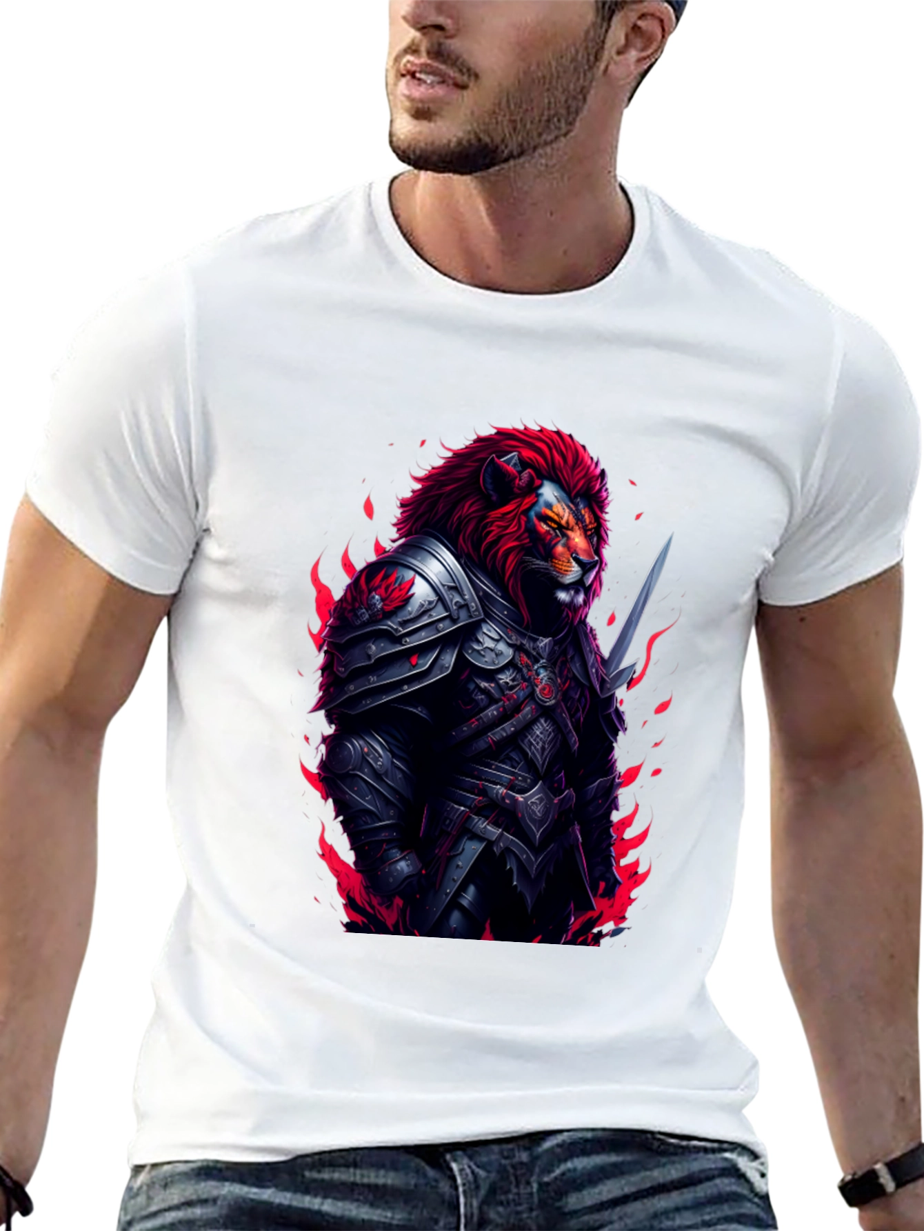 Lion Knight Graphic T-Shirt