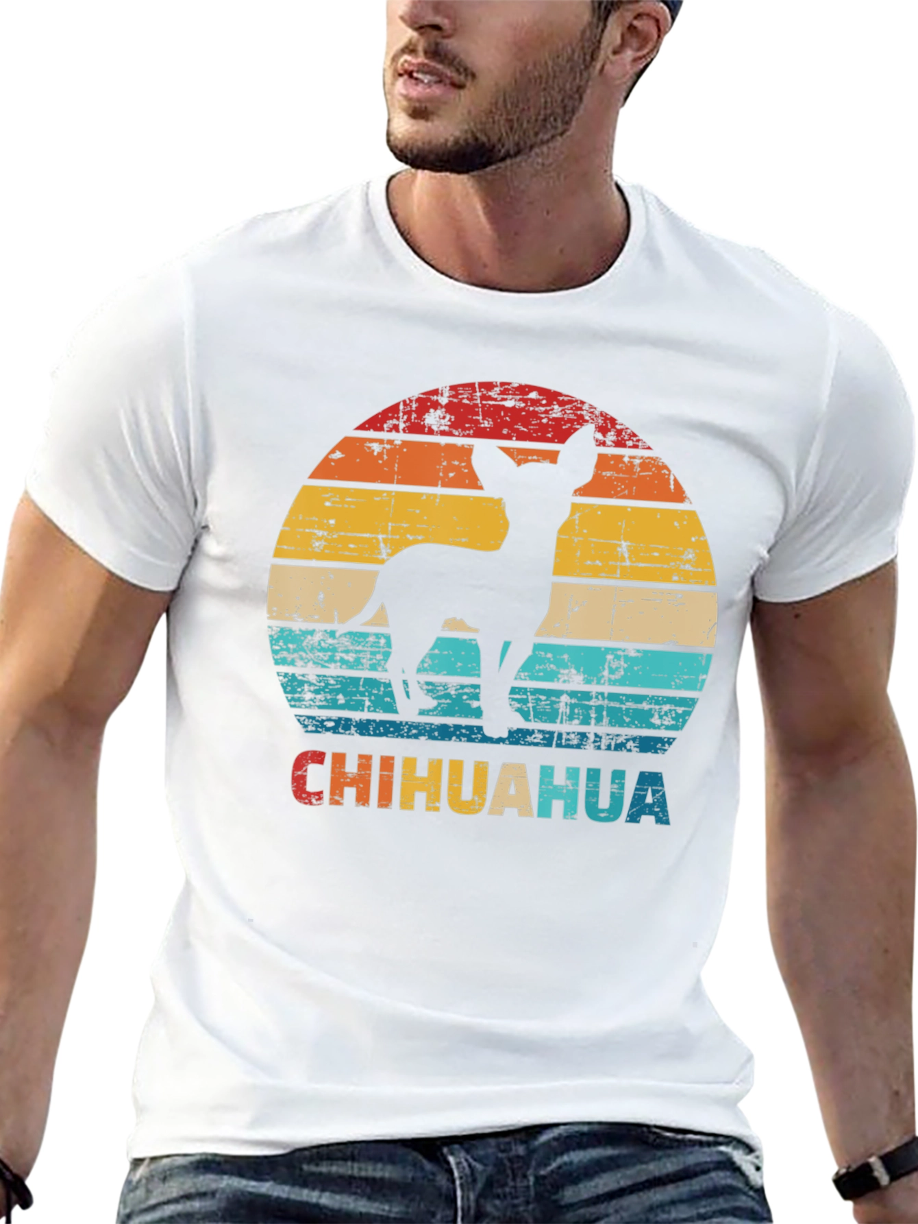 Retro Chihuahua Silhouette Graphic T-Shirt