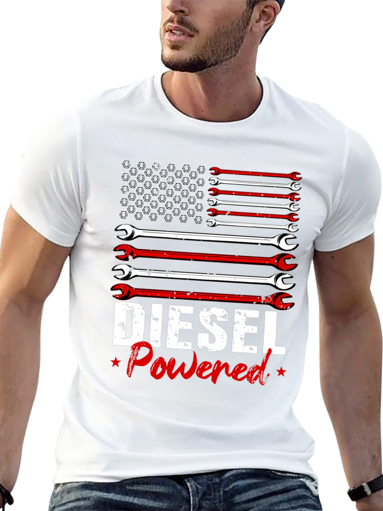 Diesel Powered Wrench Flag Graphic Tee