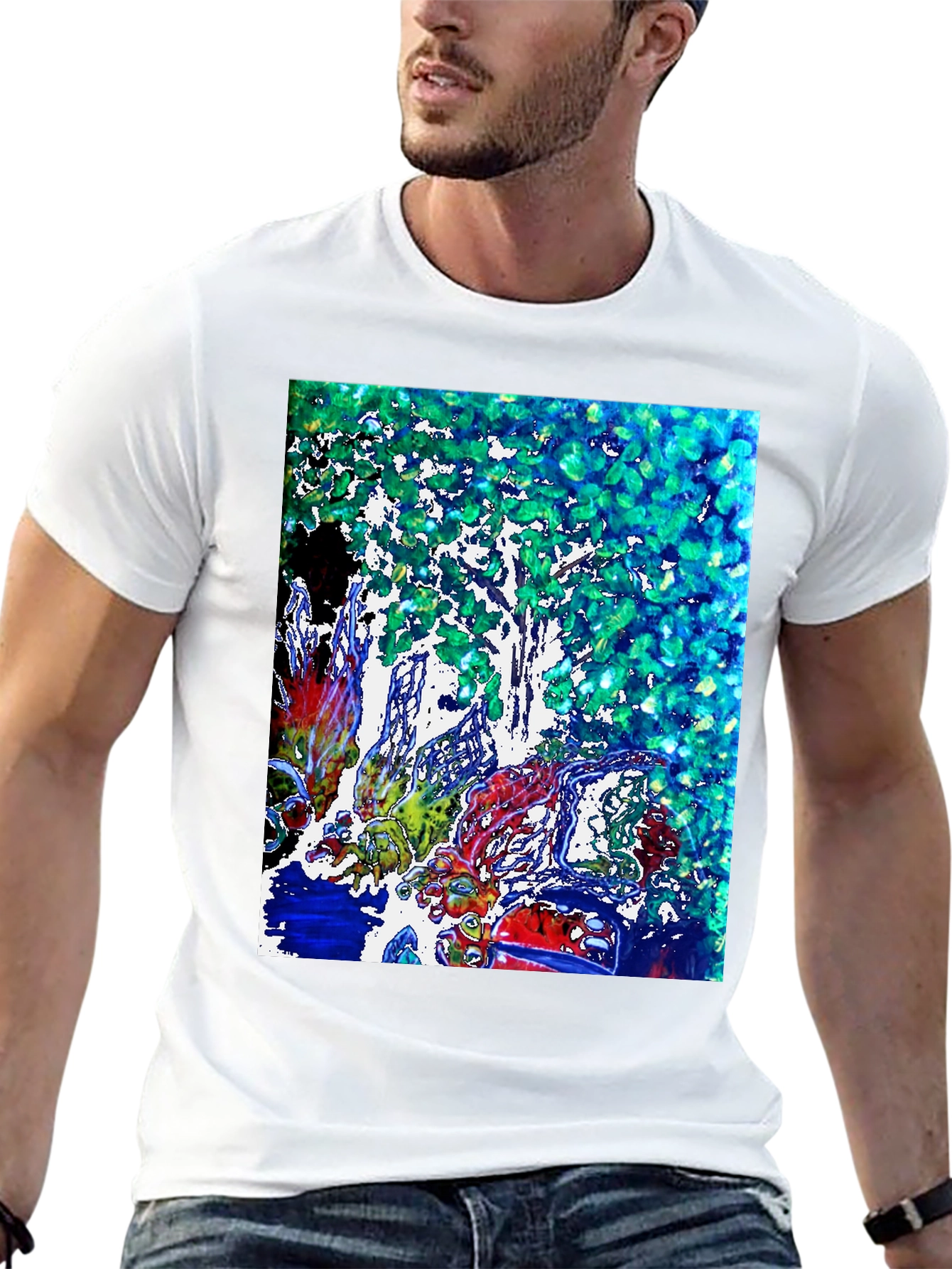 Abstract Tree Graphic Tee - Modern Art Shirt
