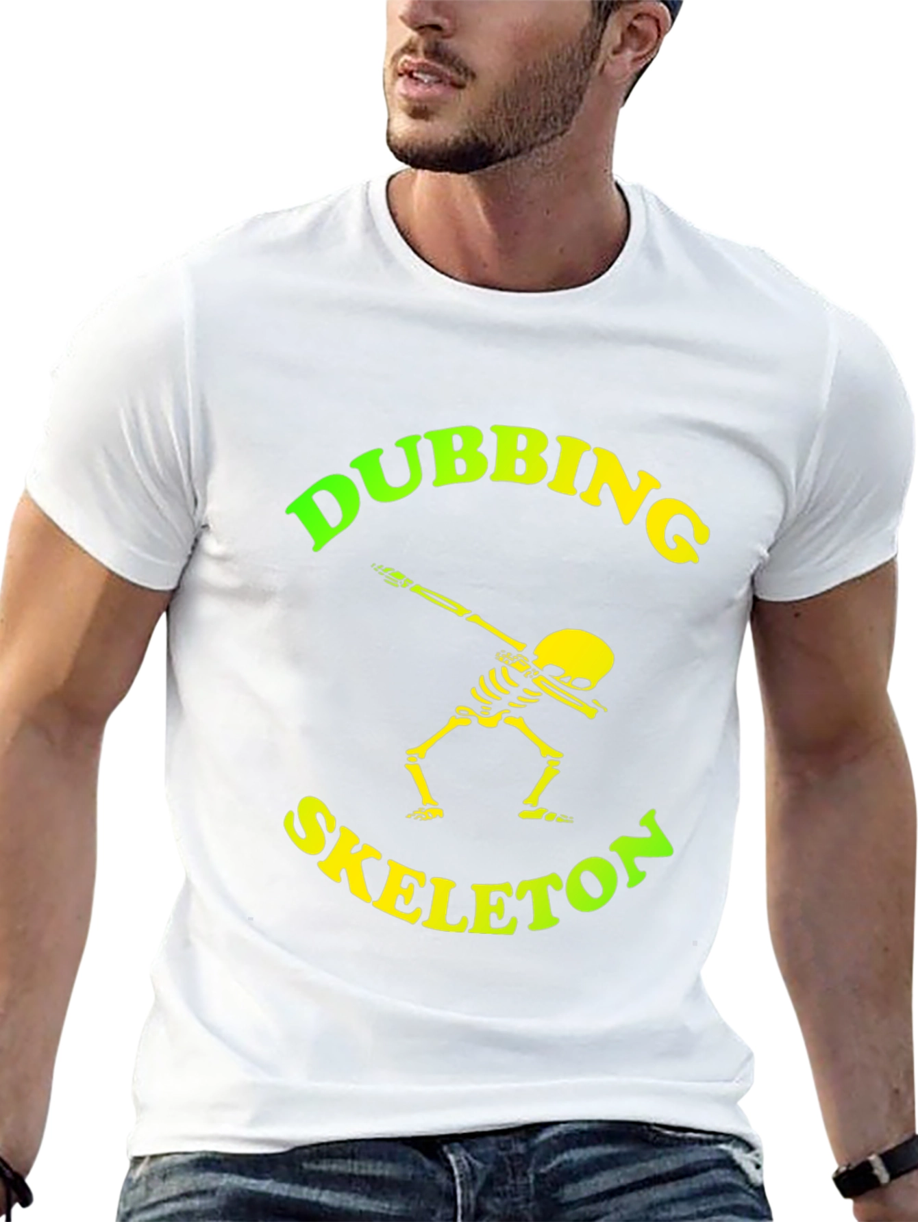 Dabbing Skeleton Graphic Tee - Trendy Black T-Shirt