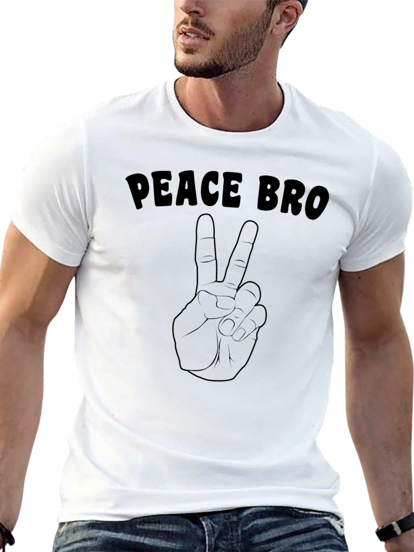 Peace Bro Graphic T-Shirt - Black