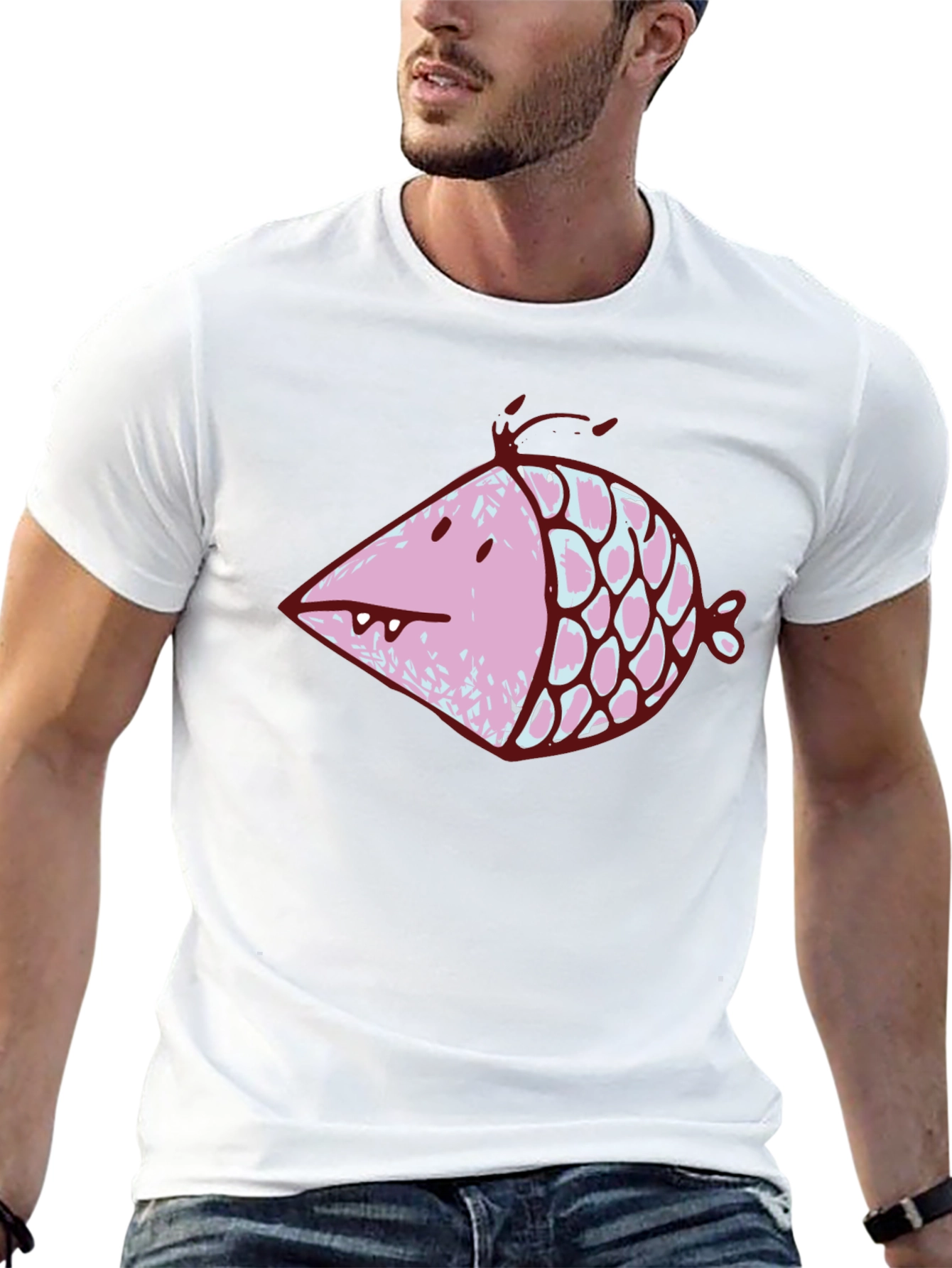 Funny Fish Graphic Tee - Unique Design