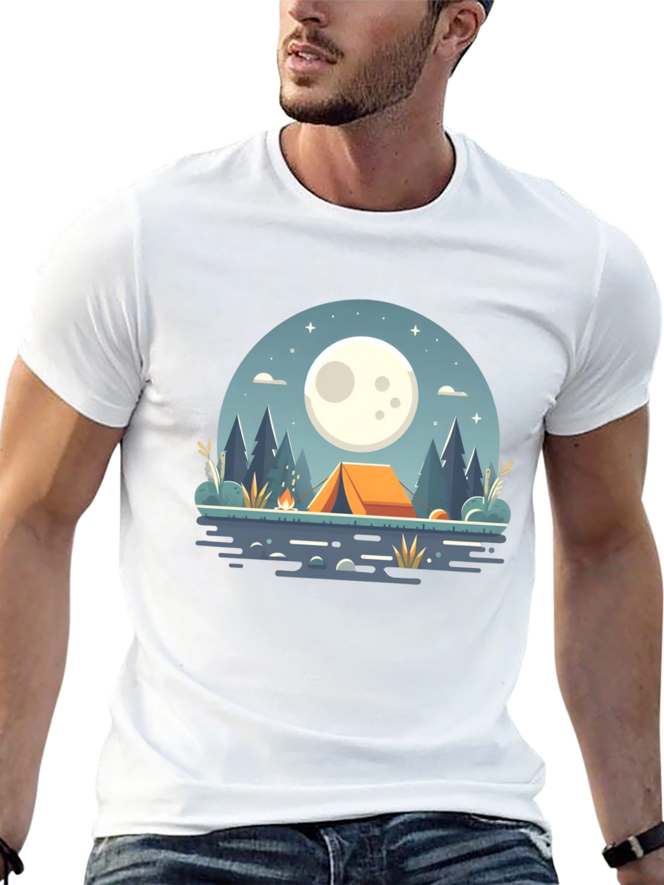 Camping Under the Moon Graphic Tee