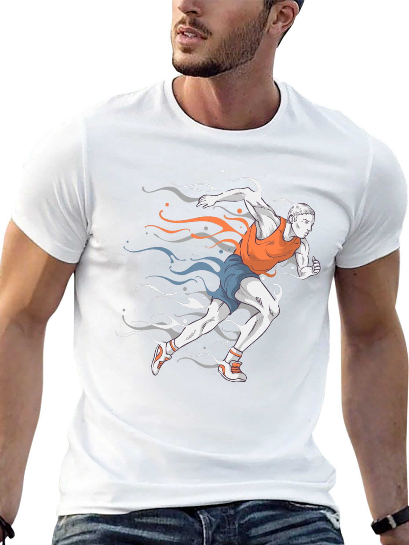 Runner Graphic Tee - Black Cotton