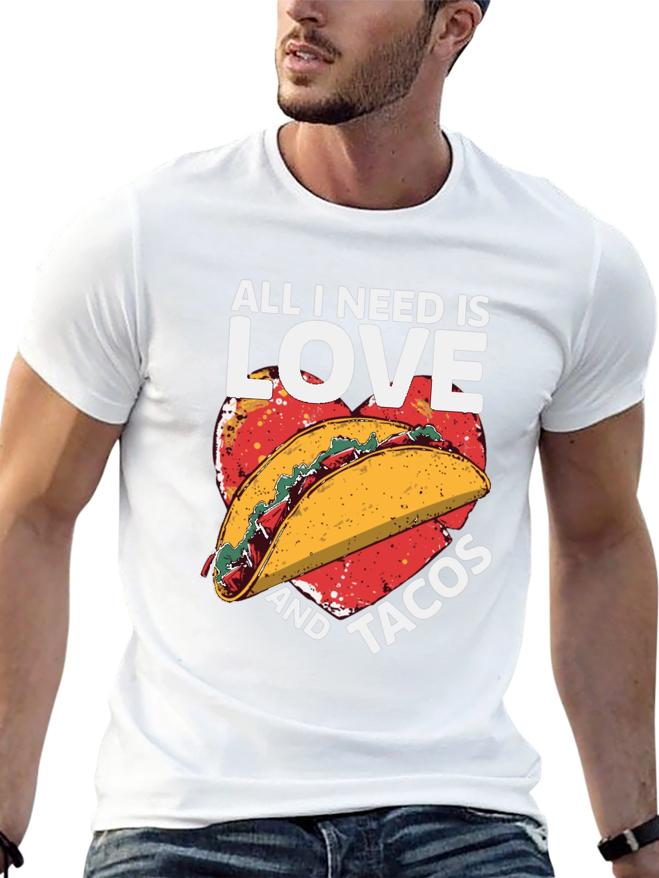 Love and Tacos Graphic T-Shirt - Black