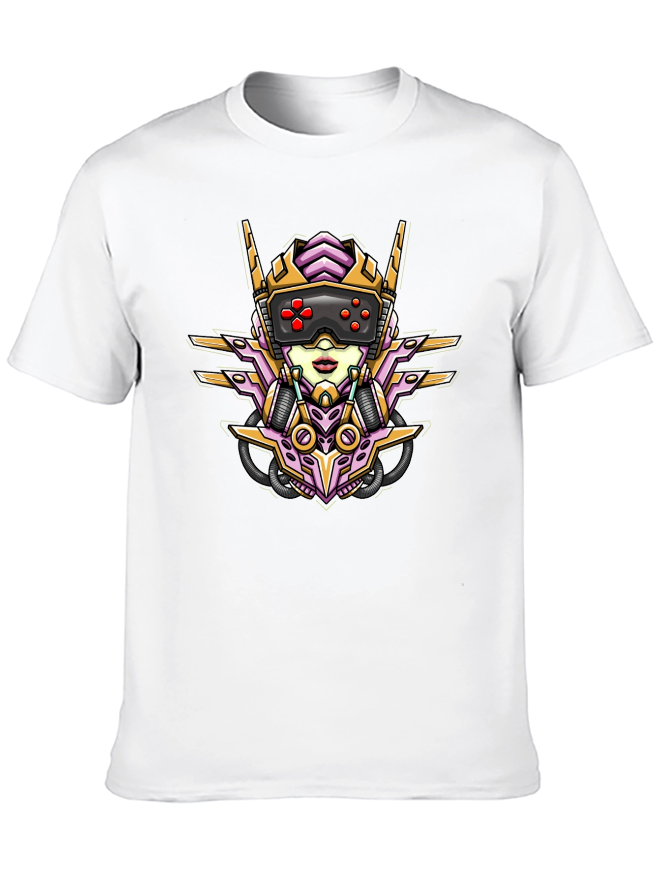 Cyberpunk Gamer Girl Graphic Tee - Black