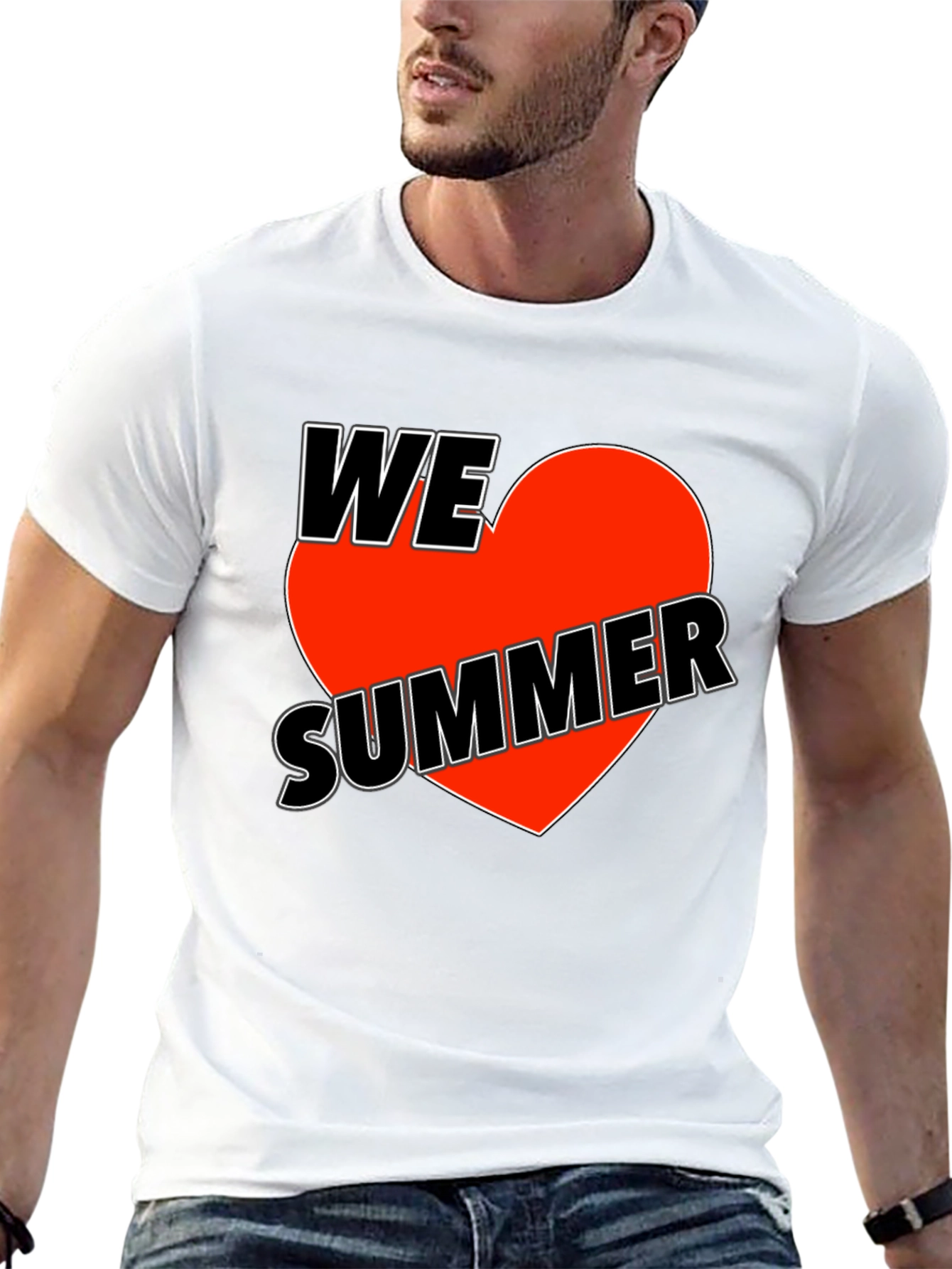 We Love Summer Graphic T-Shirt - Black