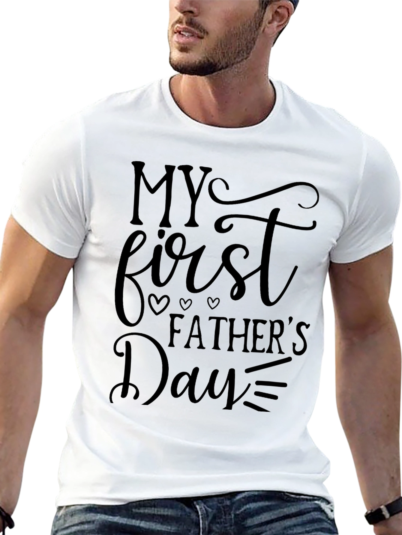 My First Fathers Day Black T-Shirt