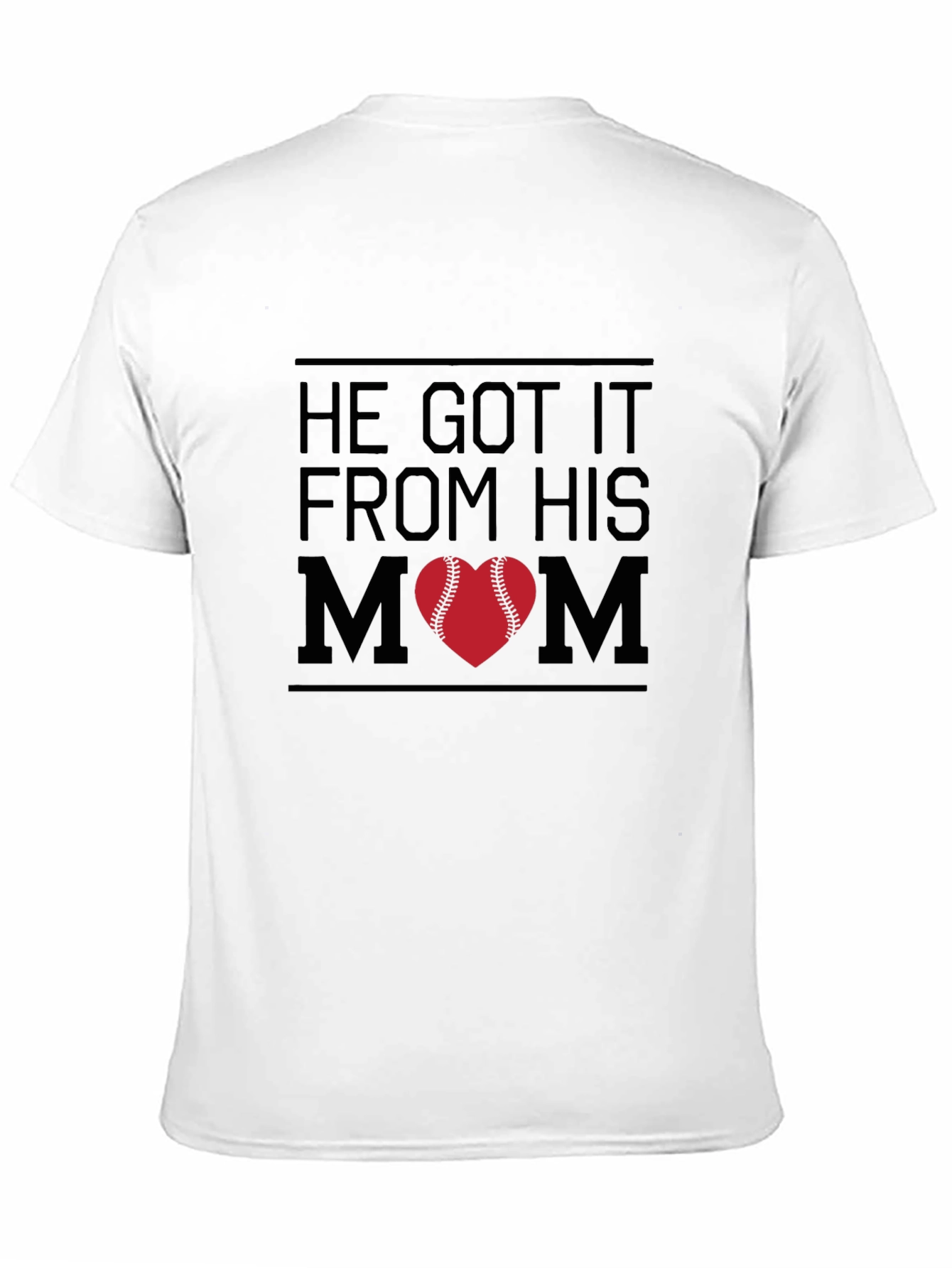 He Got It From His Mom Baseball Heart T-Shirt