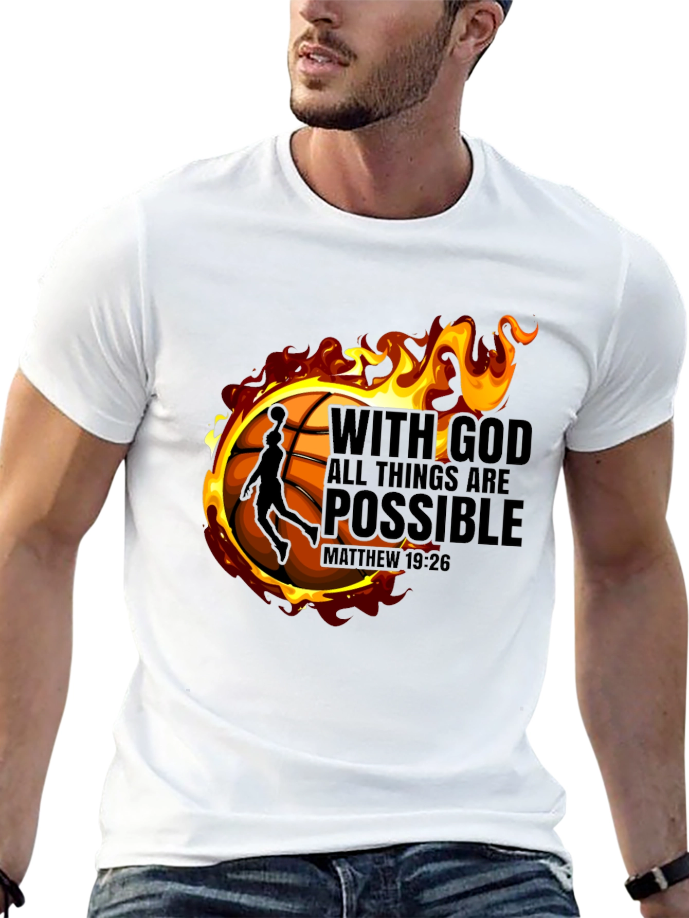 Faith-Inspired Basketball Graphic T-Shirt