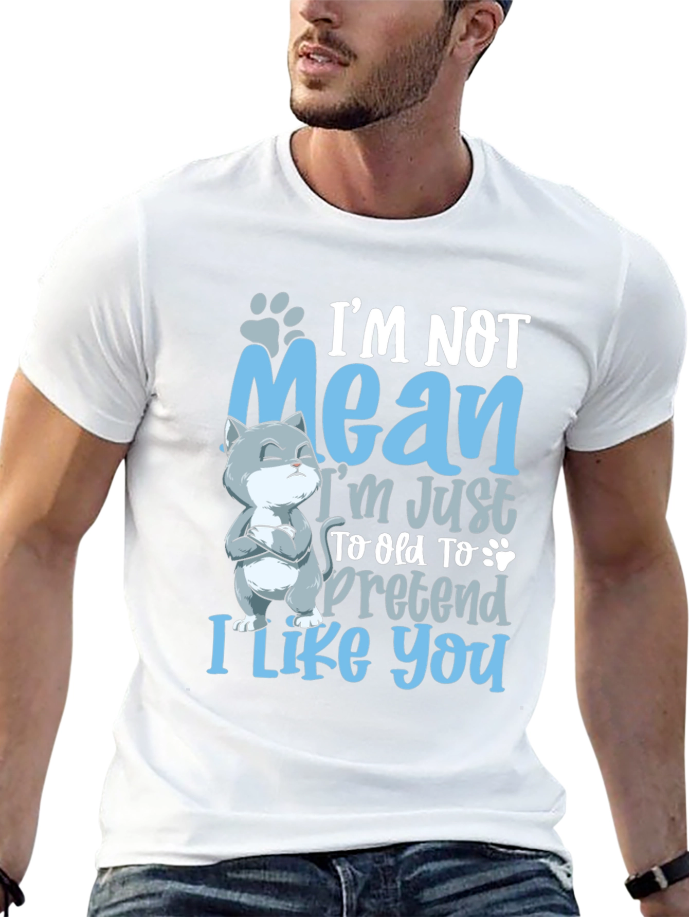 Funny Cat Graphic Tee: Im Not Mean