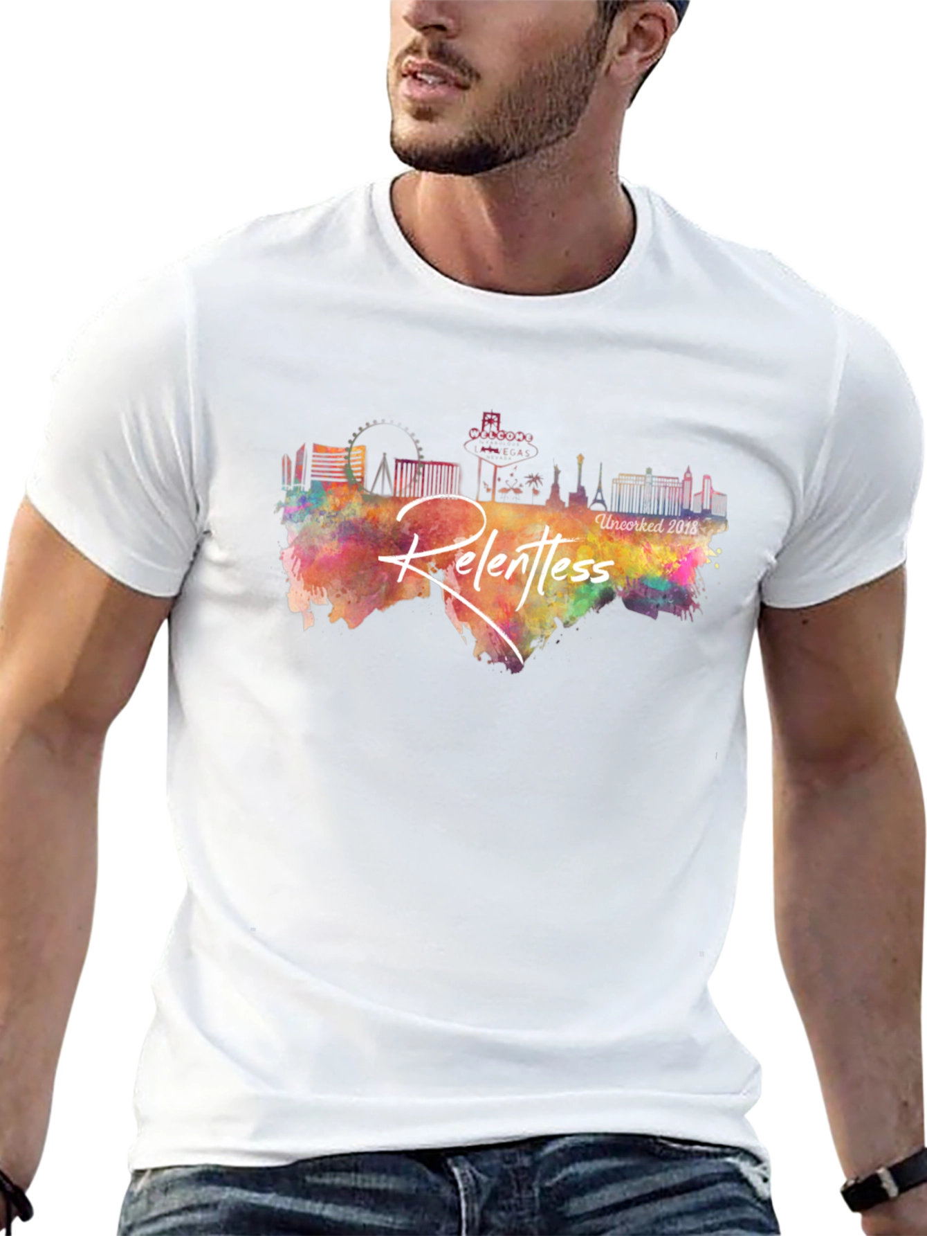 Relentless Vegas Skyline Black T-Shirt
