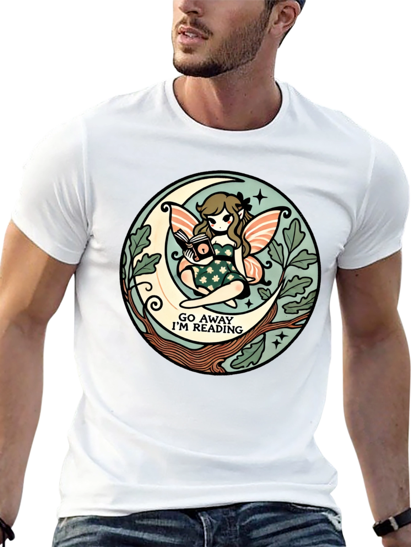 Go Away Im Reading Fairy Moon T-Shirt