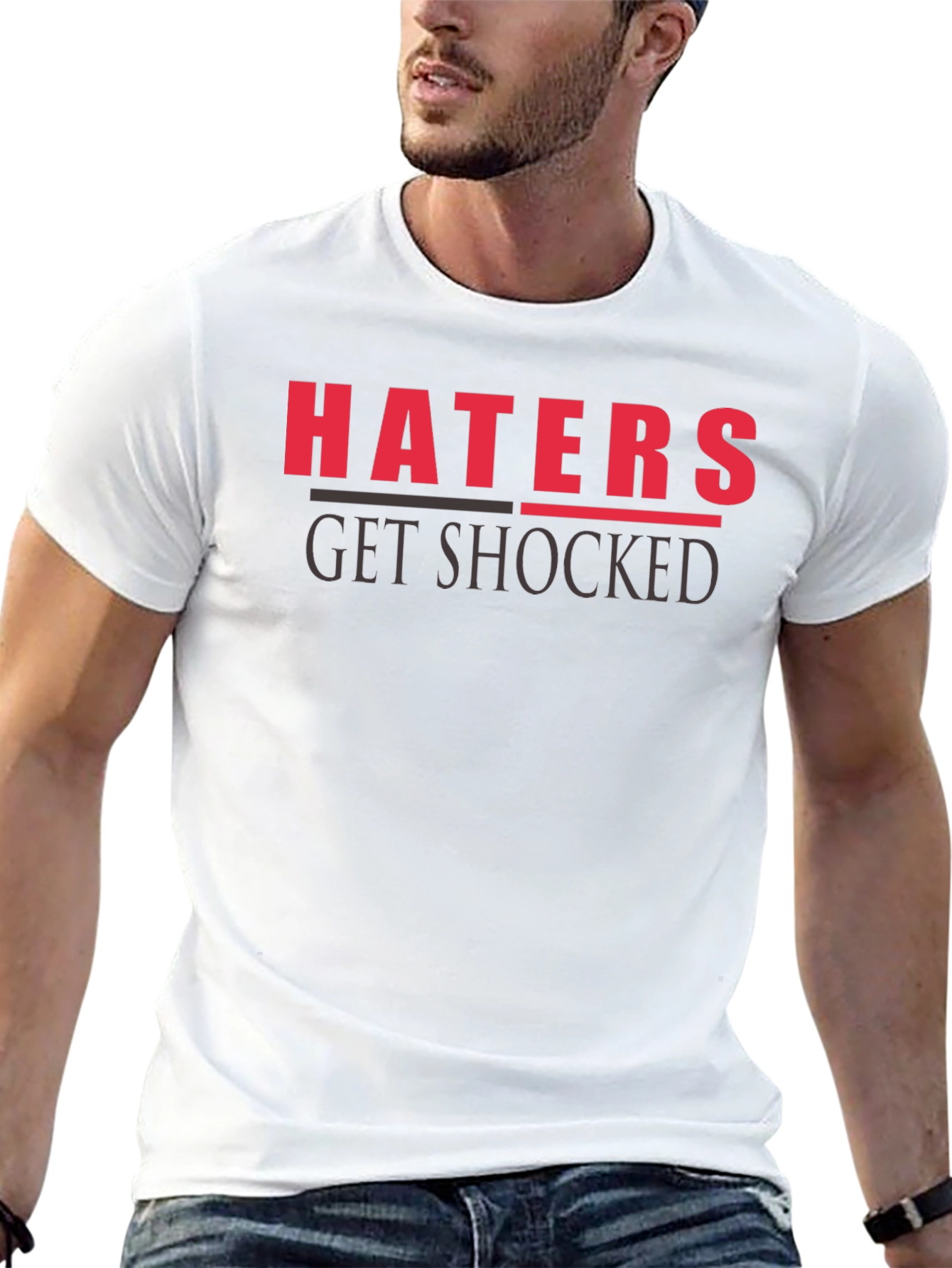 Haters Get Shocked Graphic Tee - Black